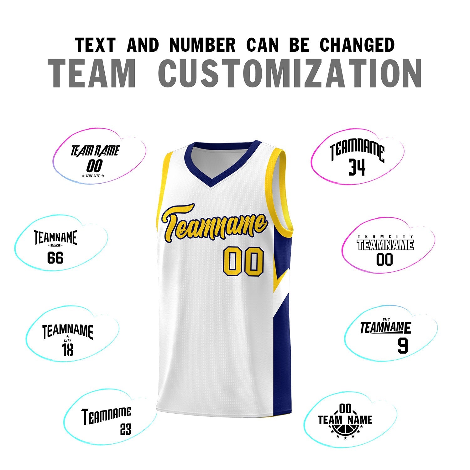 Custom White Navy Side Design Sets Sports Uniform Basketball Jersey