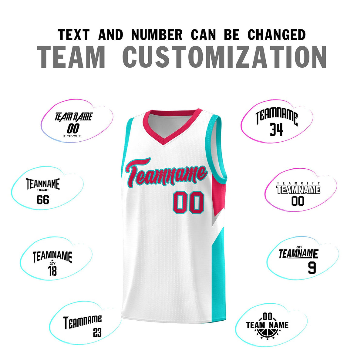 Custom White Red Side Design Sets Sports Uniform Basketball Jersey