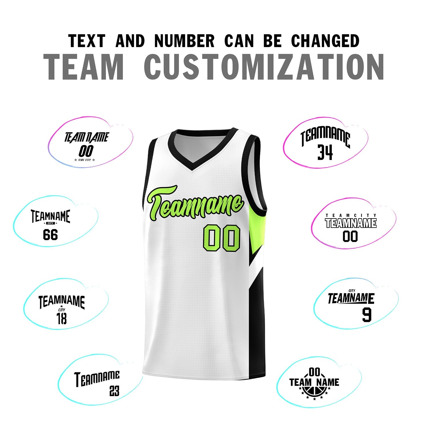 Custom White Black Side Design Sets Sports Uniform Basketball Jersey