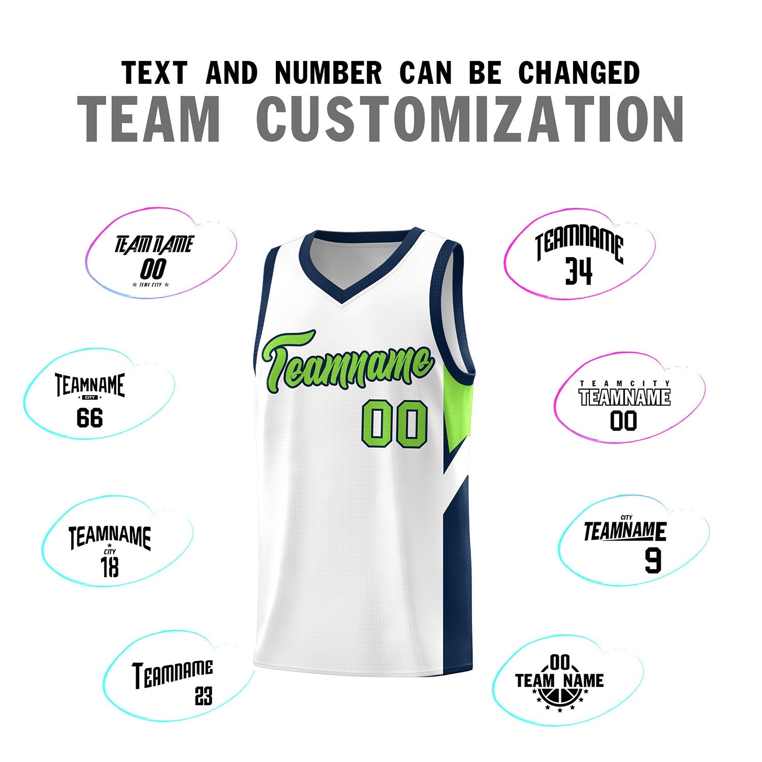 Custom White Navy Side Design Sets Sports Uniform Basketball Jersey