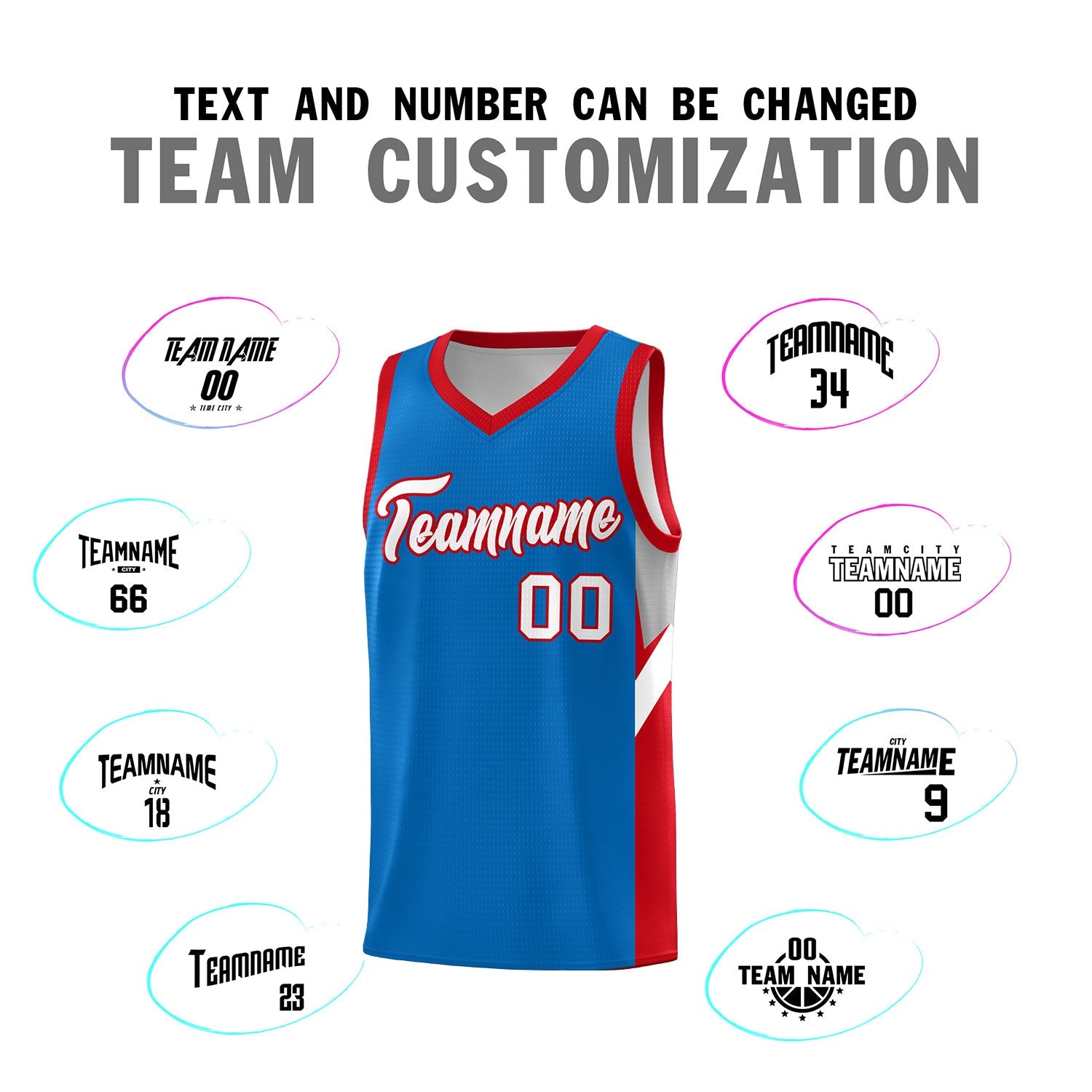 Custom Royal Red Side Design Sets Sports Uniform Basketball Jersey