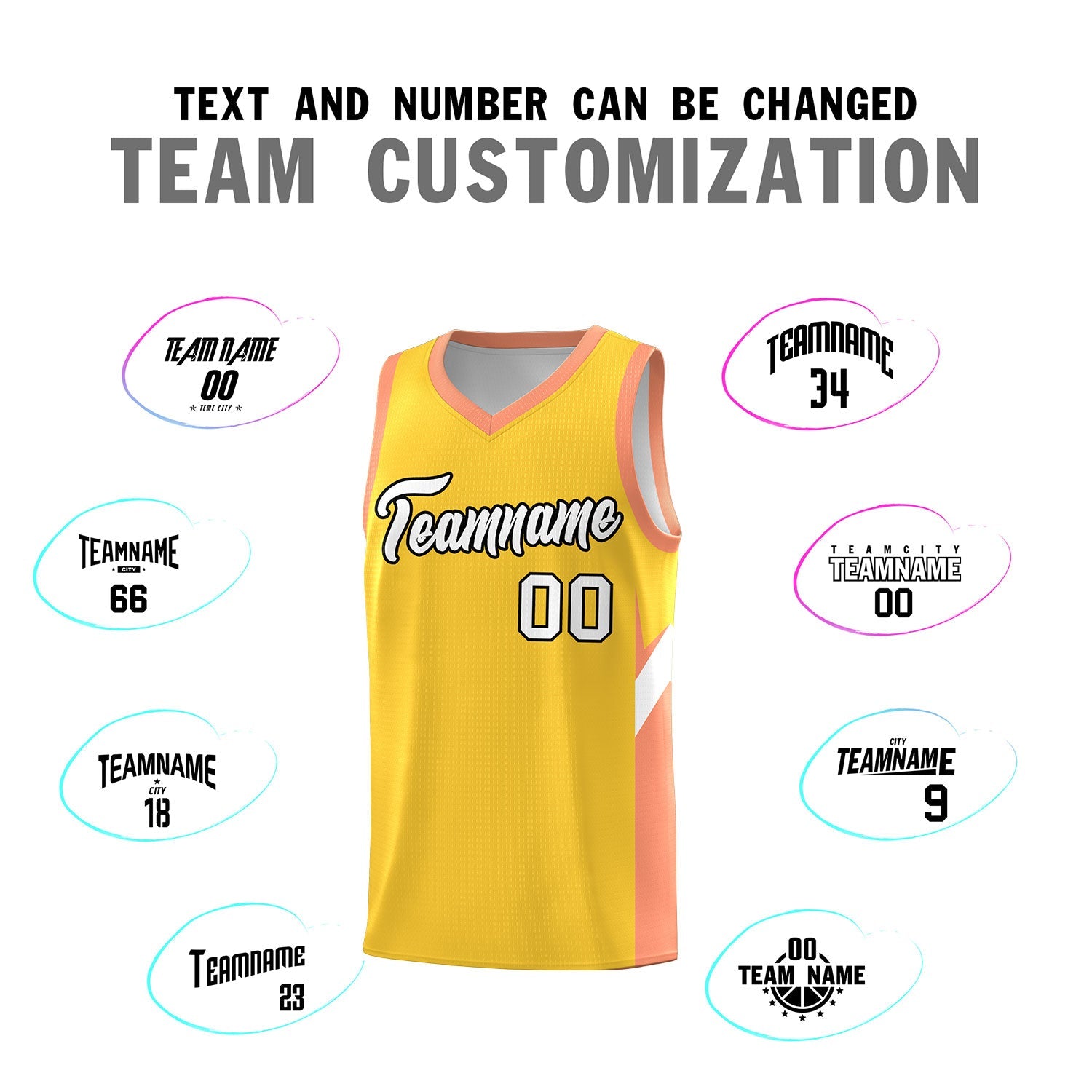 Custom Gold Orange Side Design Sets Sports Uniform Basketball Jersey