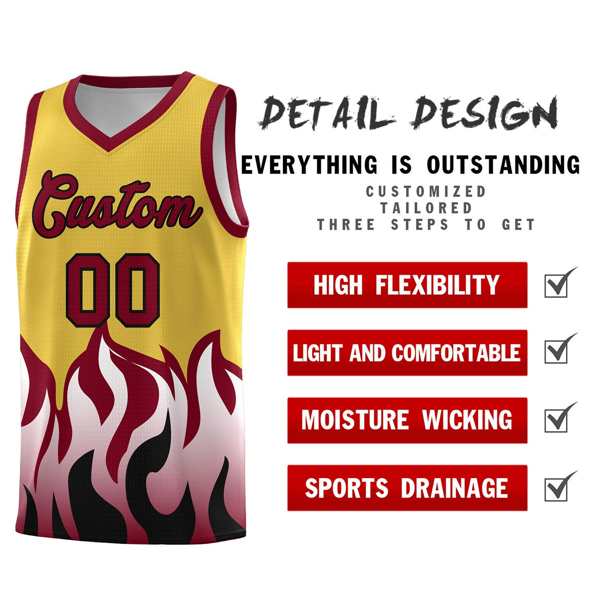 Custom Purple Crimson Hem Flame Pattern Fashion Sports Uniform Basketball jersey