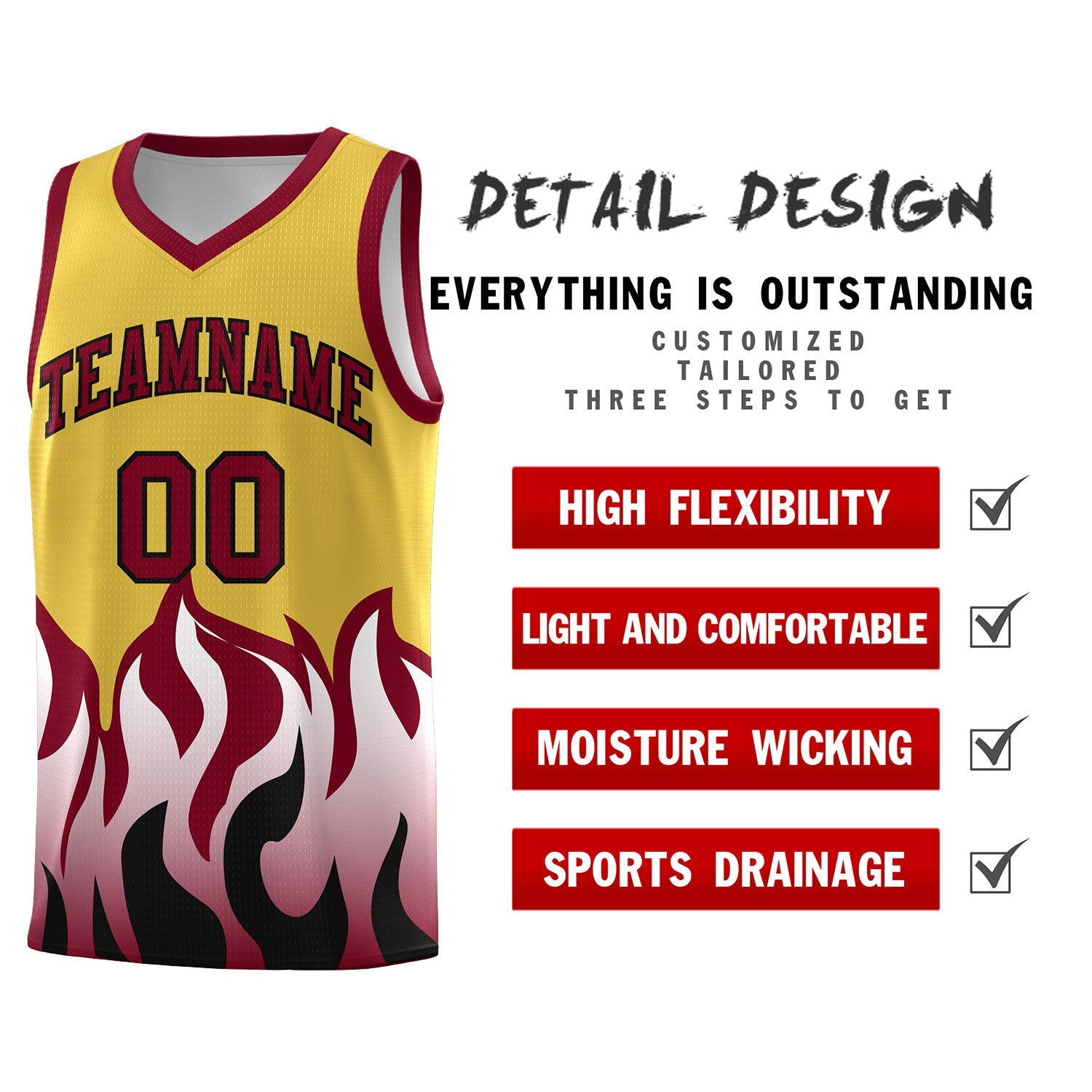 Custom Purple Crimson Hem Flame Pattern Fashion Sports Uniform Basketball jersey