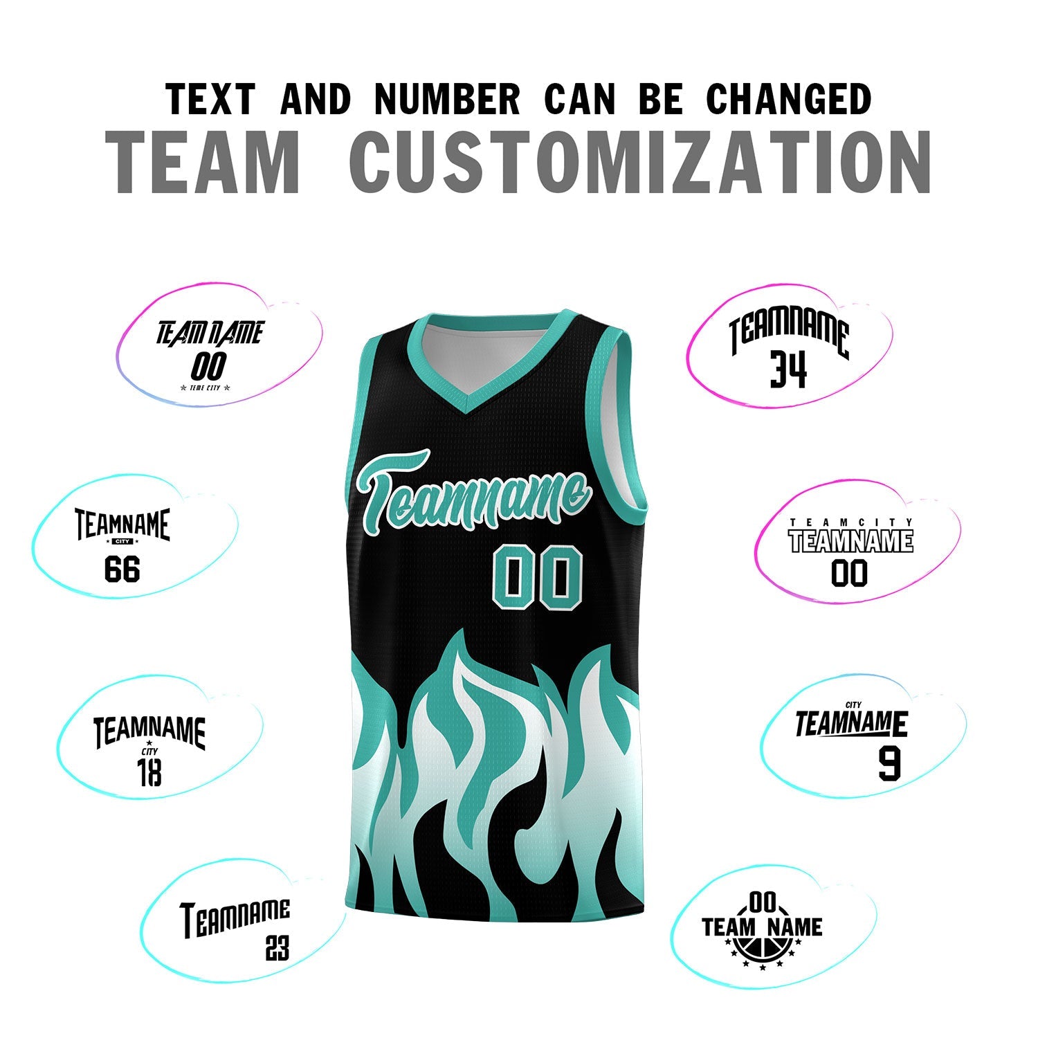Custom Black Bright Green Hem Flame Pattern Fashion Sports Uniform Basketball jersey