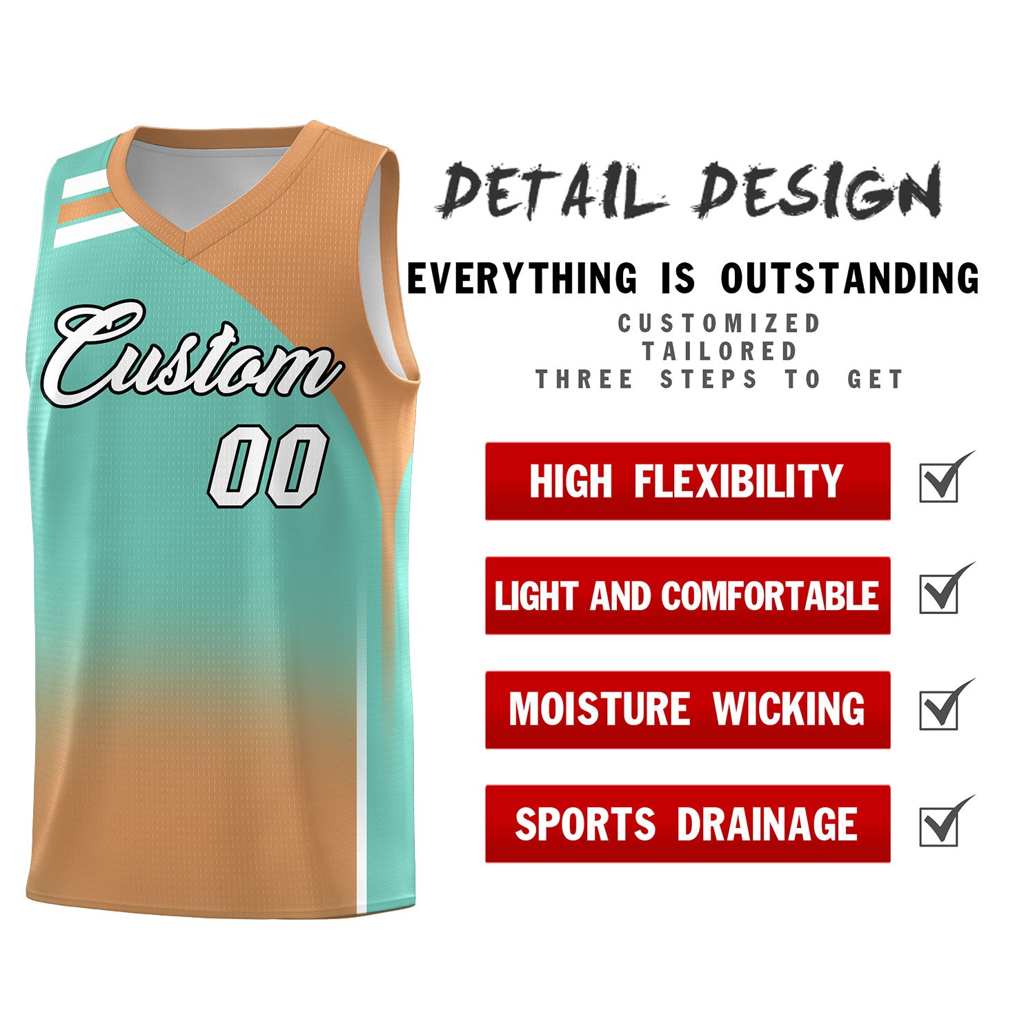 Custom Navy and Buckskin Brown Gradient Fashion Sets Sports Uniform Basketball Jersey