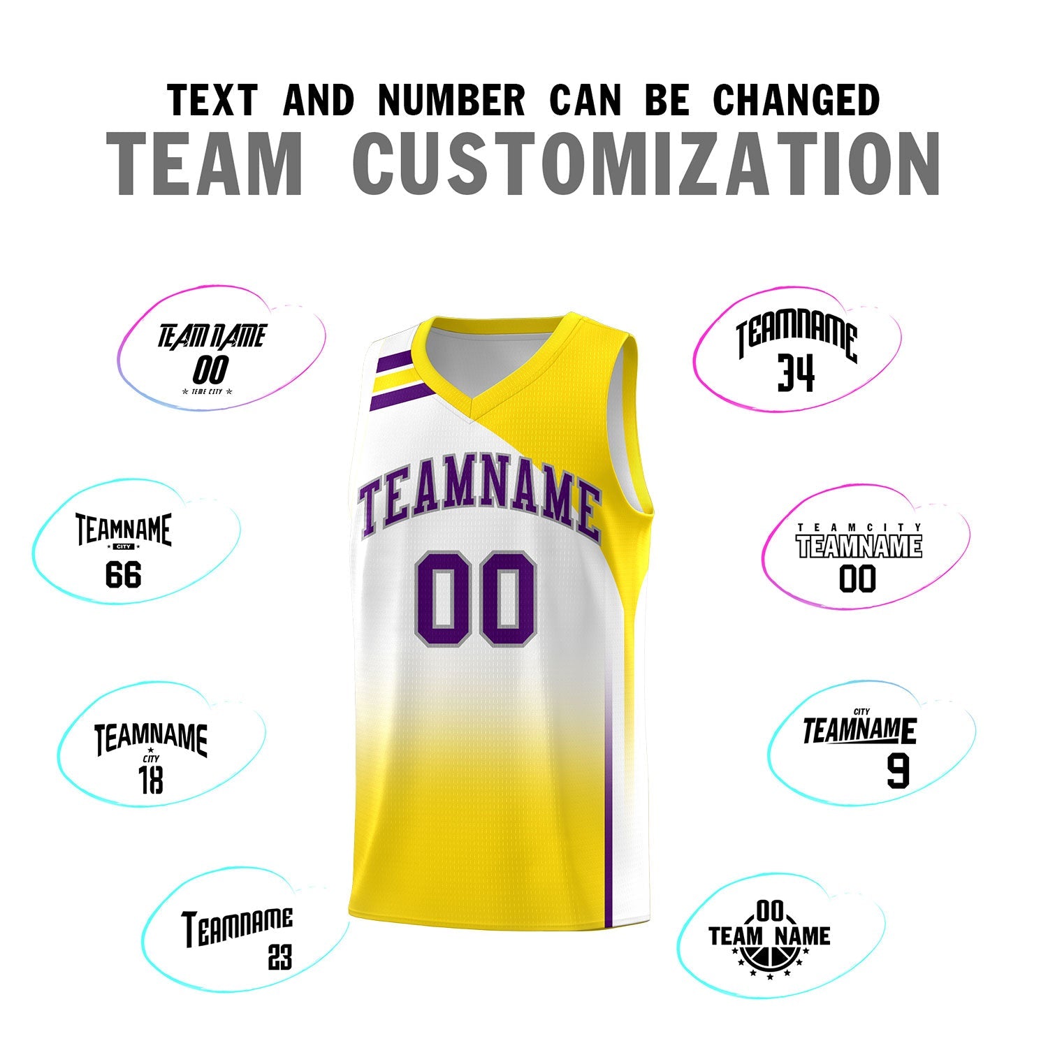 Custom White Gold Gradient Fashion Sets Sports Uniform Basketball Jersey