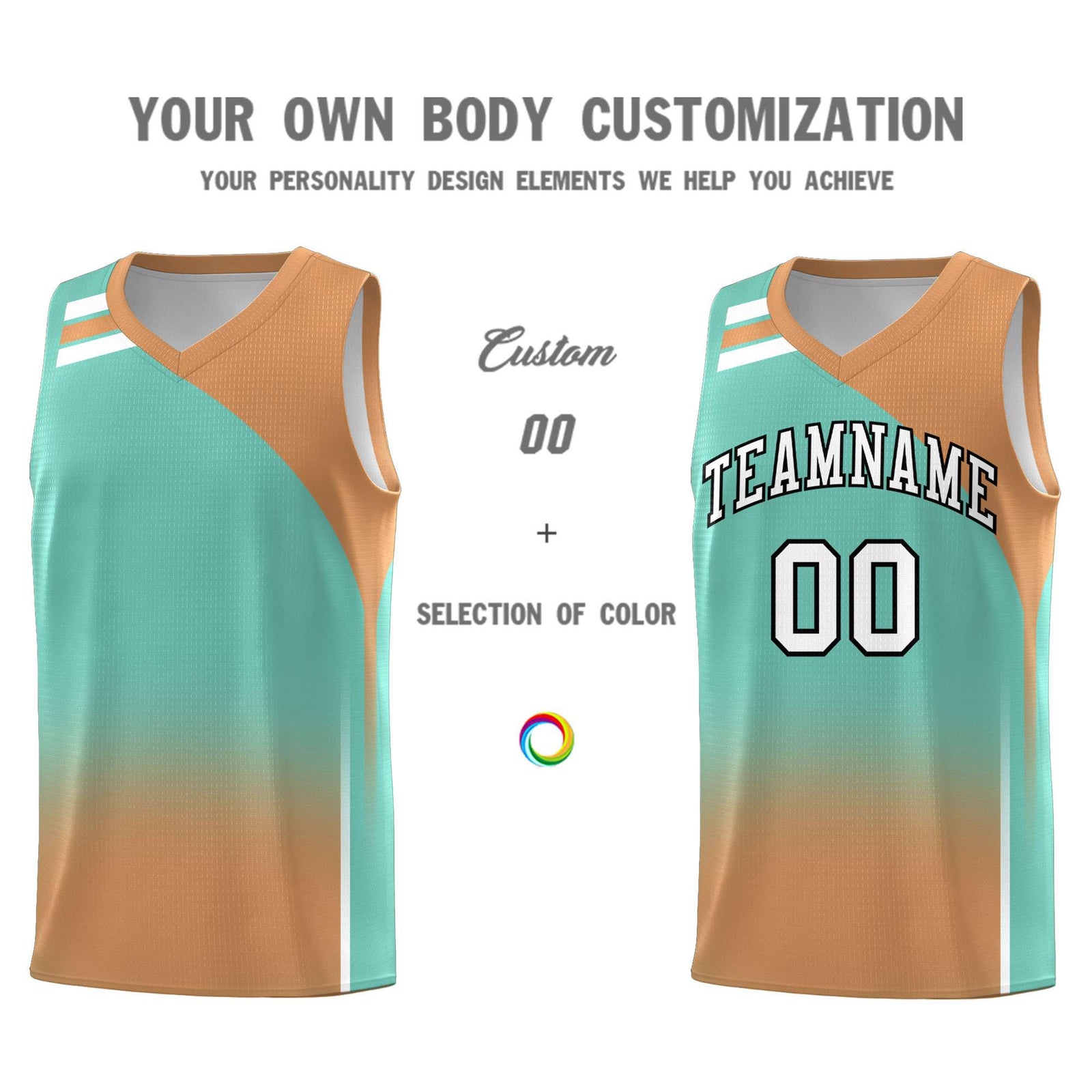 Custom Navy Buckskin Brown Gradient Fashion Sets Sports Uniform Basketball Jersey