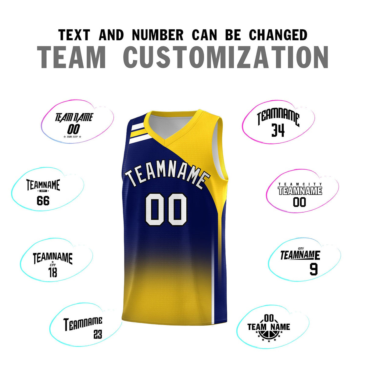 Custom Navy Gold Gradient Fashion Sets Sports Uniform Basketball Jersey