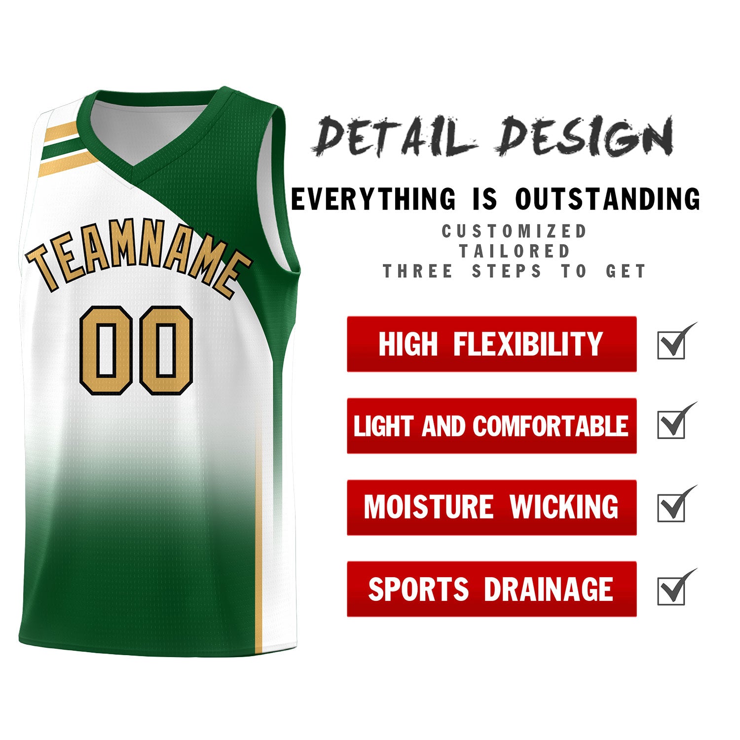Custom White Teal Gradient Fashion Sets Sports Uniform Basketball Jersey