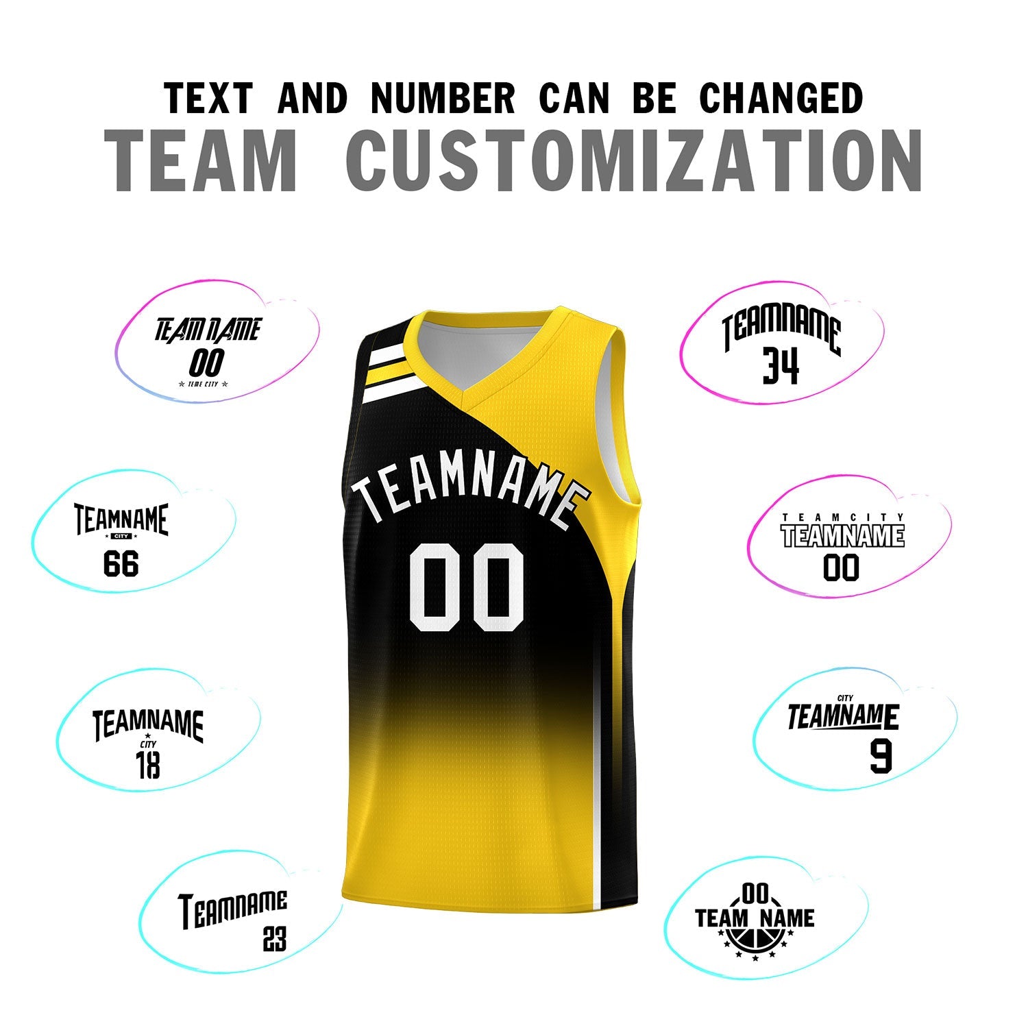 Custom Black Gold Gradient Fashion Sets Sports Uniform Basketball Jersey