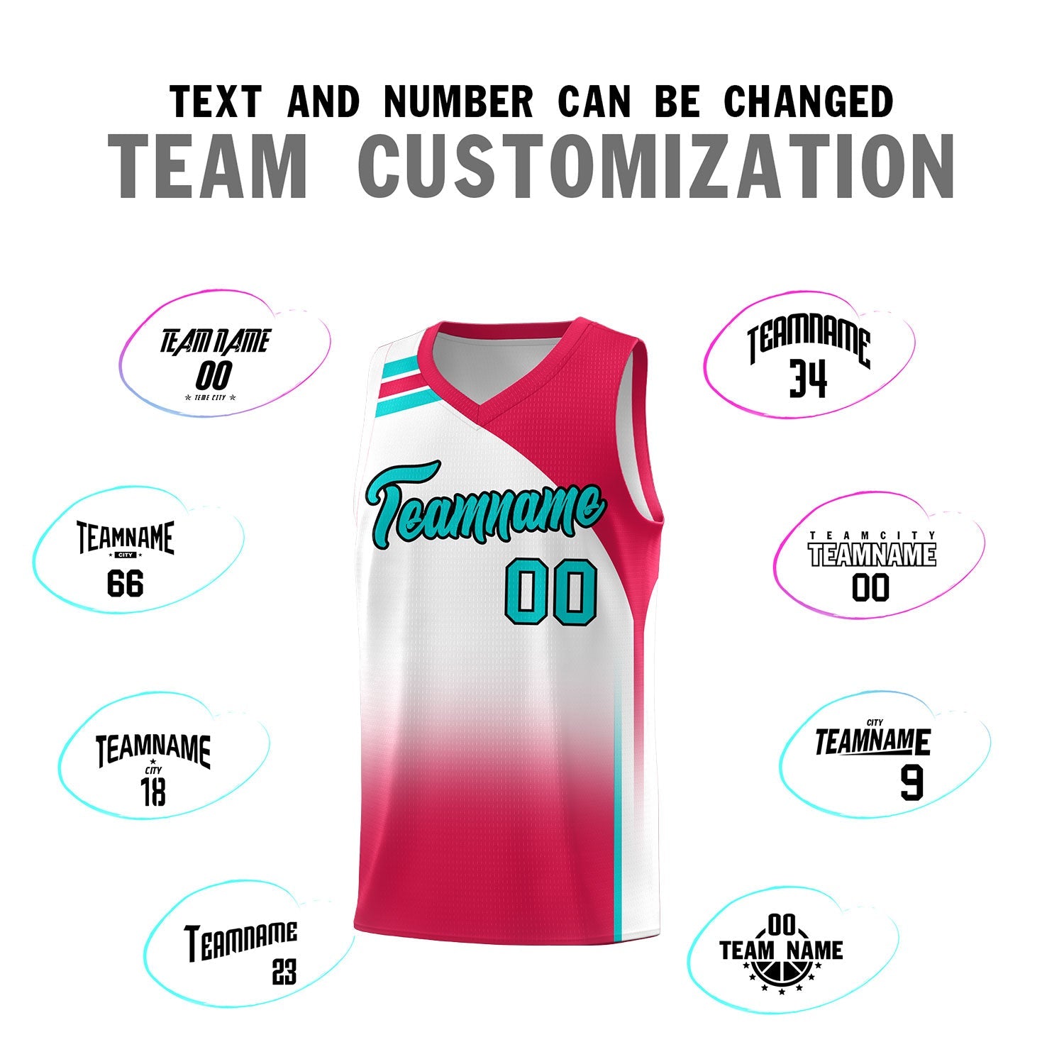 Custom White Red Gradient Fashion Sets Sports Uniform Basketball Jersey