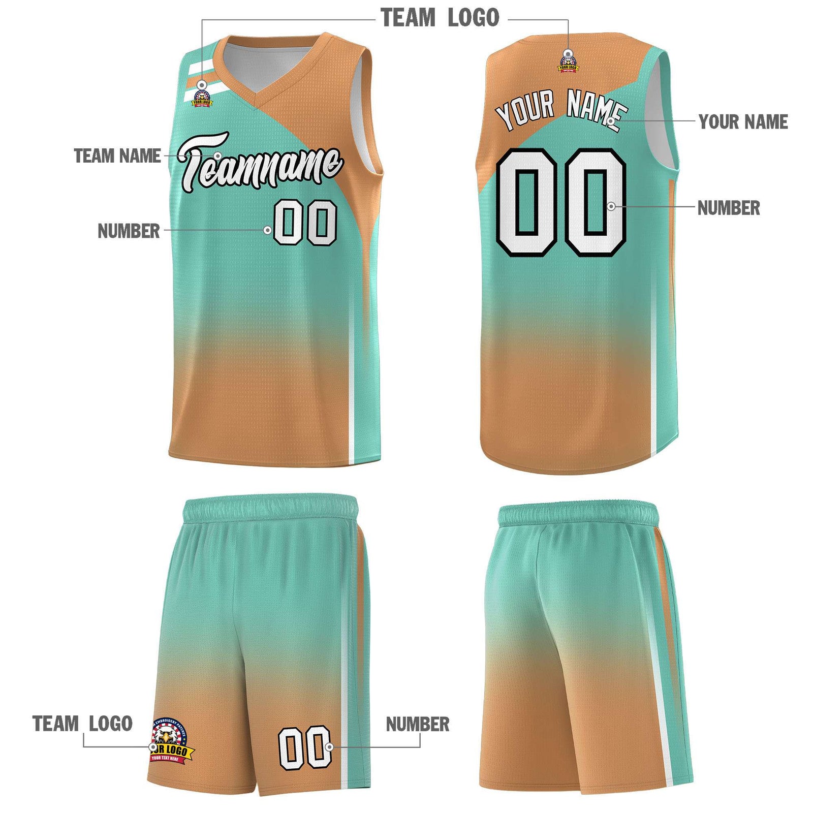 Custom Navy Buckskin Brown Gradient Fashion Sets Sports Uniform Basketball Jersey