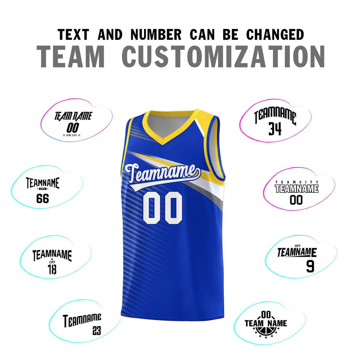 Custom Royal White Chest Color Block Sports Uniform Basketball Jersey