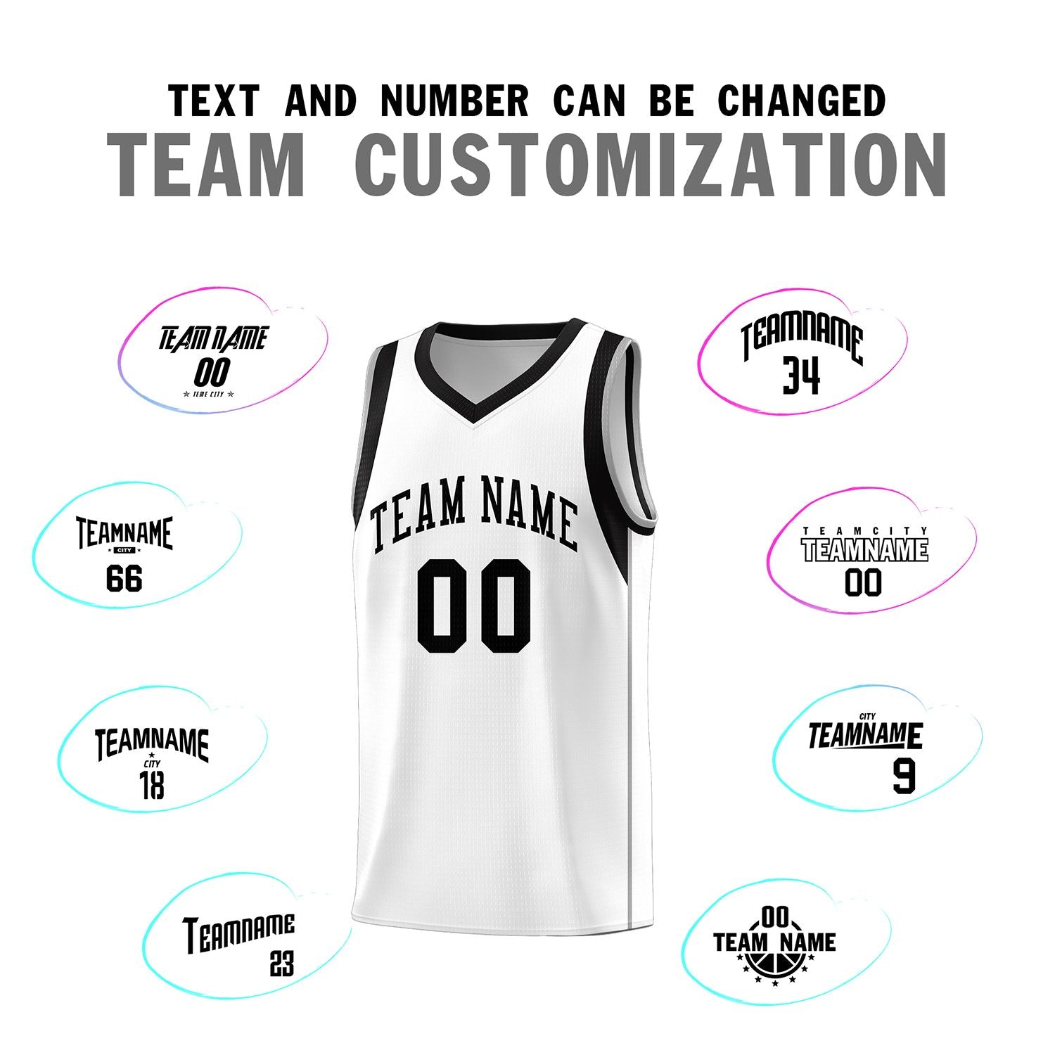 Custom White Black Sleeve Color Blocking Classic Sports Uniform Basketball Jersey