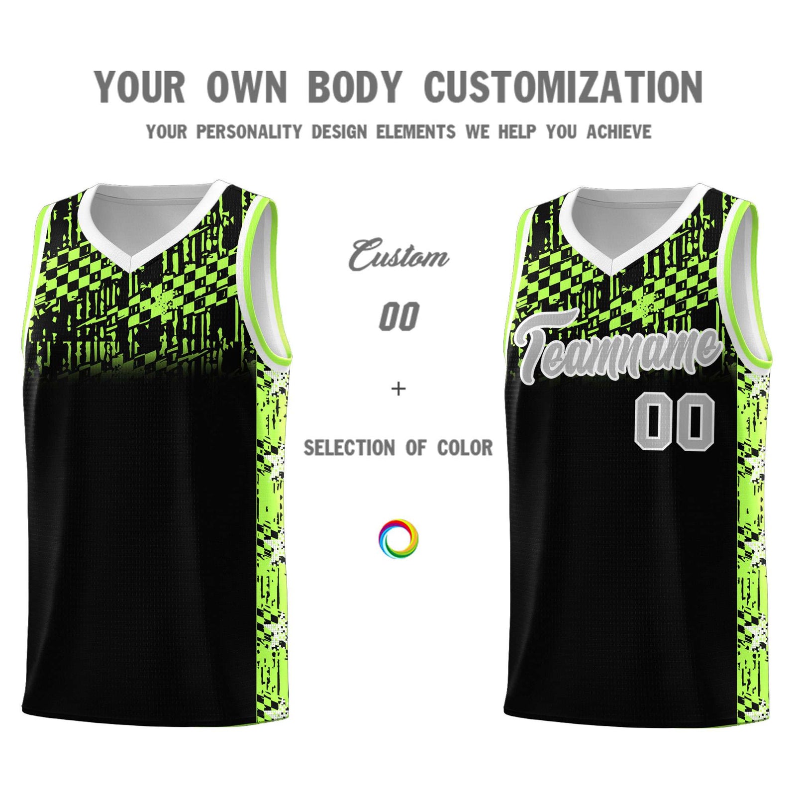 Custom Black Mosaic Stars Pattern Sports Uniform Basketball Jersey