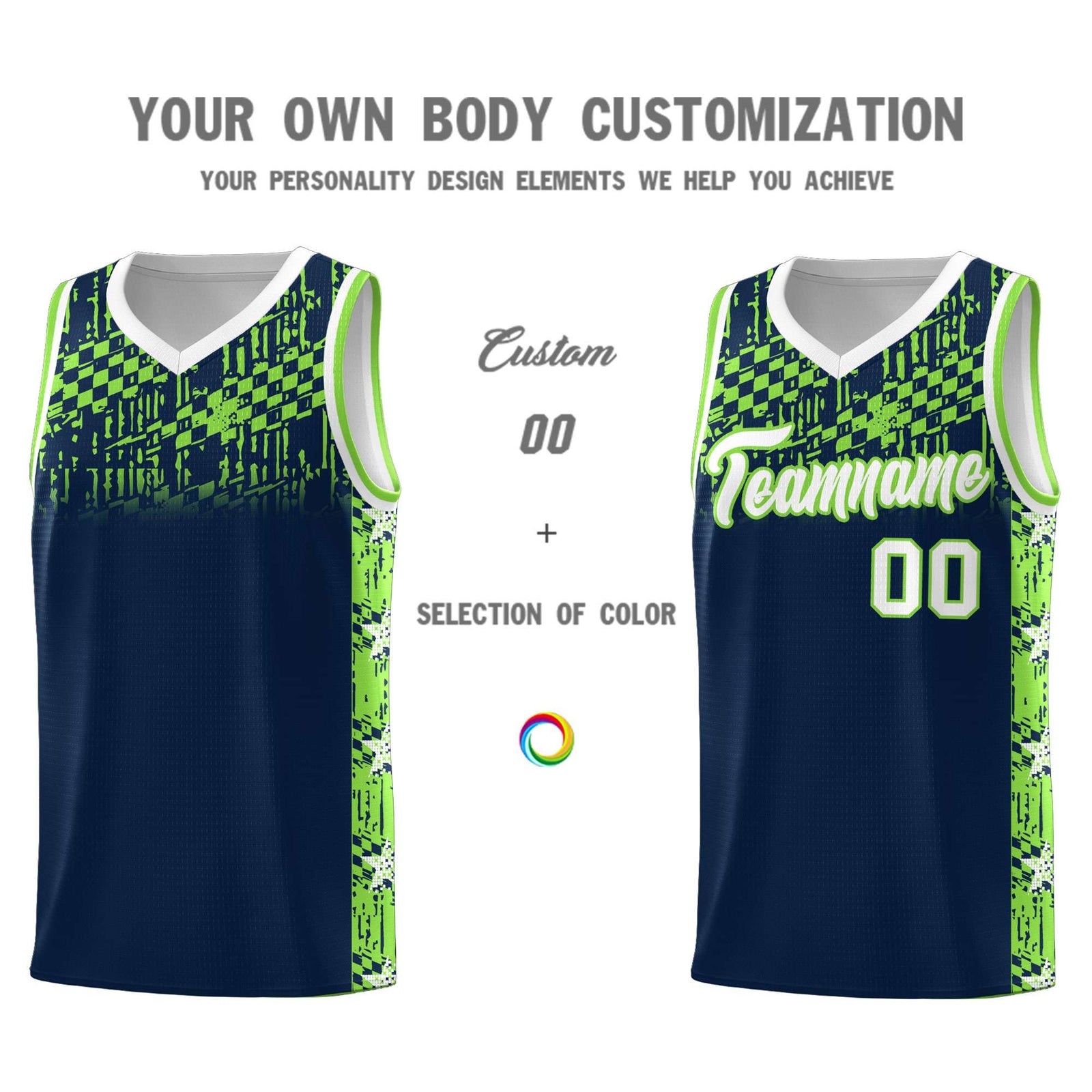 Custom Navy Mosaic Stars Pattern Sports Uniform Basketball Jersey