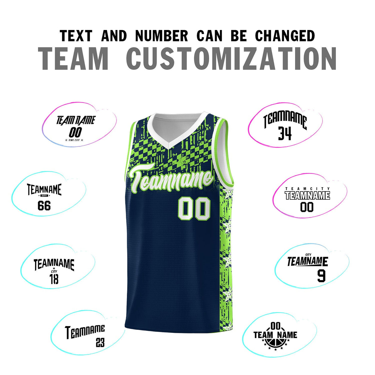 Custom Navy Mosaic Stars Pattern Sports Uniform Basketball Jersey