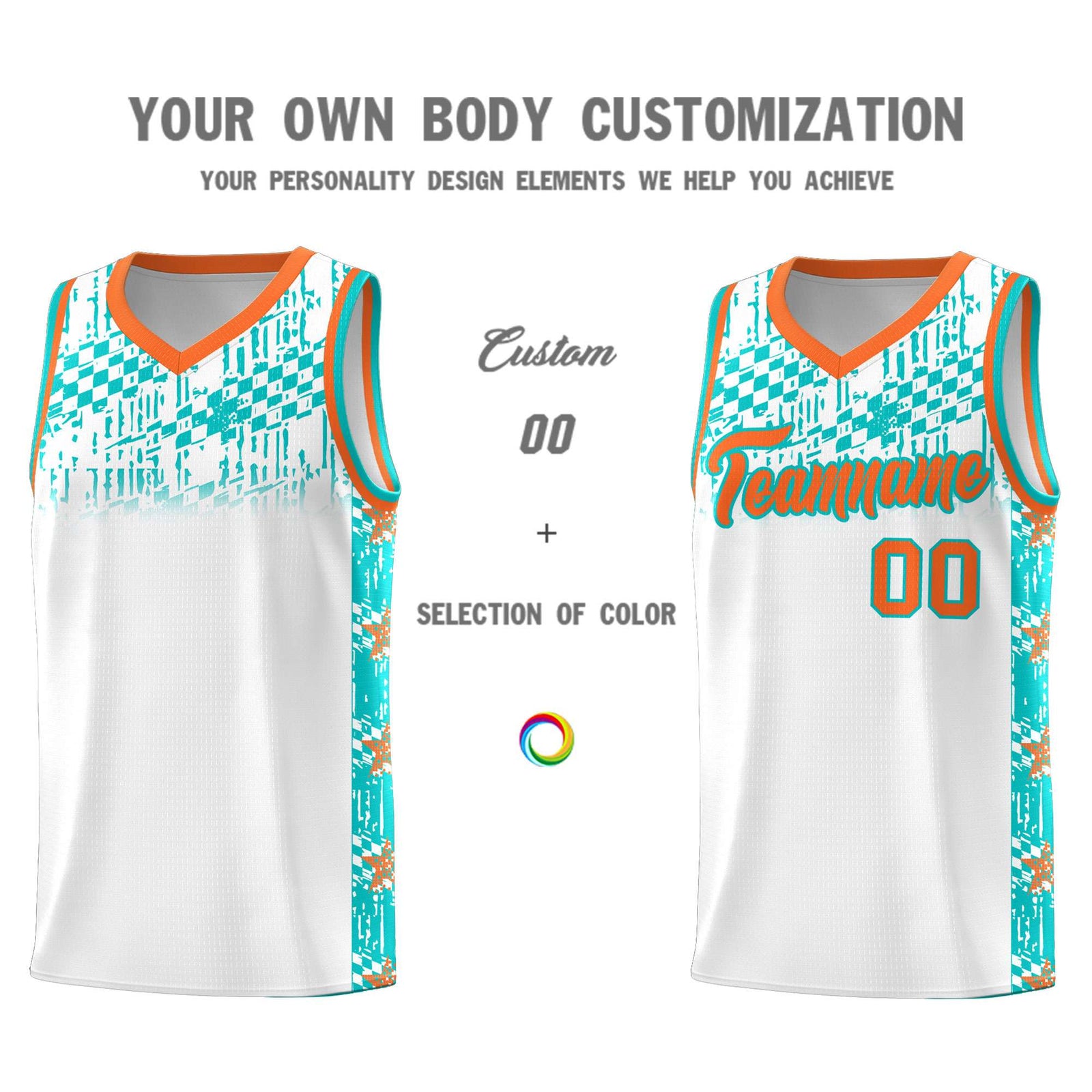 Custom White Mosaic Stars Pattern Sports Uniform Basketball Jersey