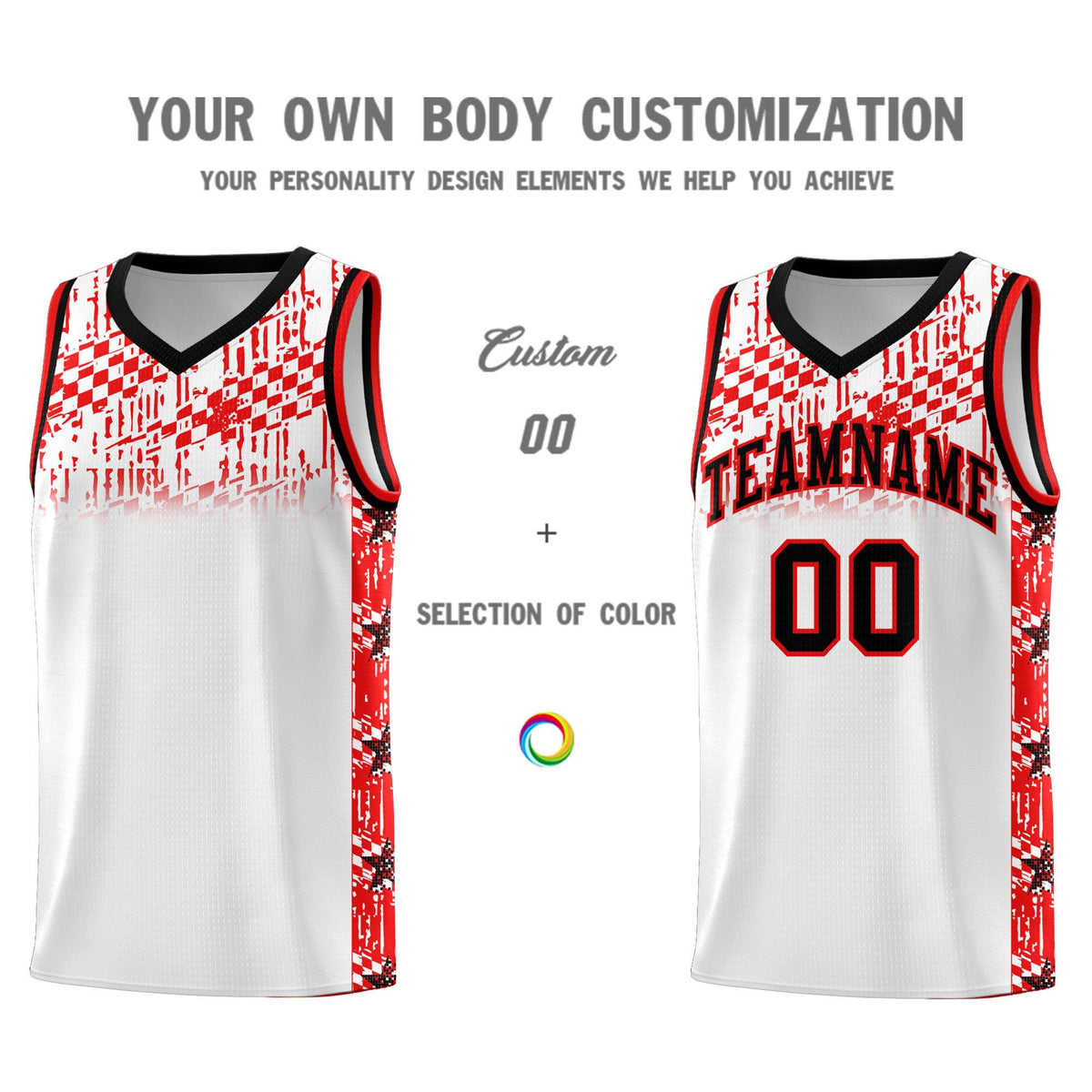 Custom White Mosaic Stars Pattern Sports Uniform Basketball Jersey