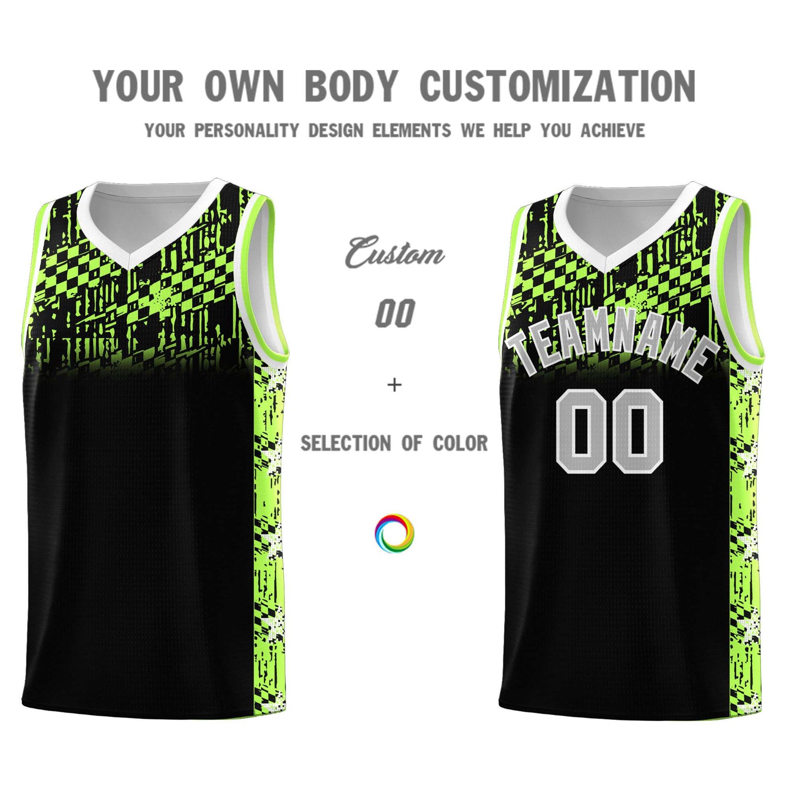 Custom Black Mosaic Stars Pattern Sports Uniform Basketball Jersey