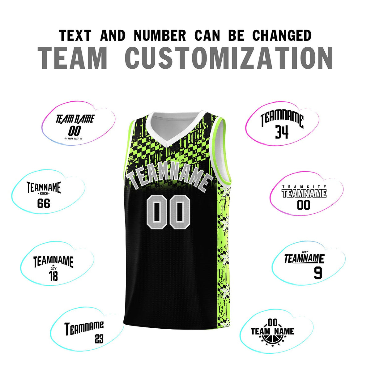 Custom Black Mosaic Stars Pattern Sports Uniform Basketball Jersey