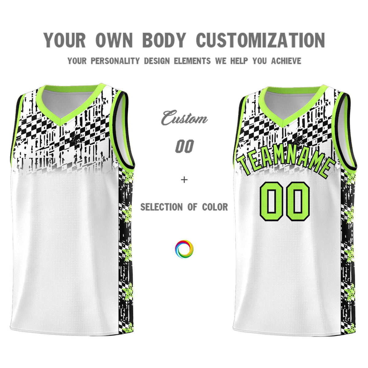 Custom White Mosaic Stars Pattern Sports Uniform Basketball Jersey