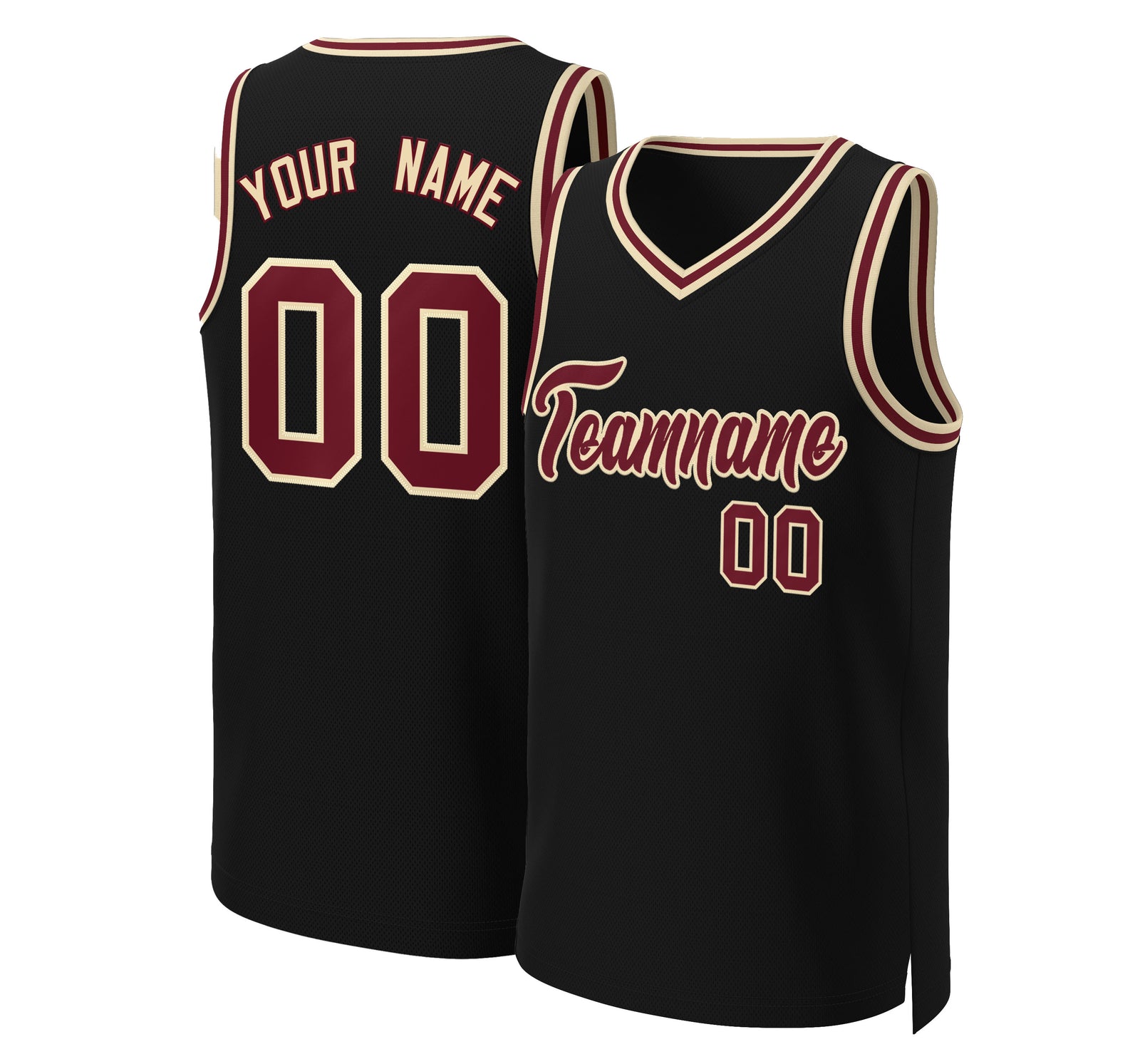 Custom Black Crimson-Khaki Classic Tops Basketball Jersey