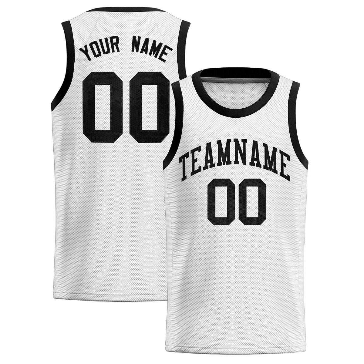 Custom White Sequined Tops Athletic Basketball Jersey