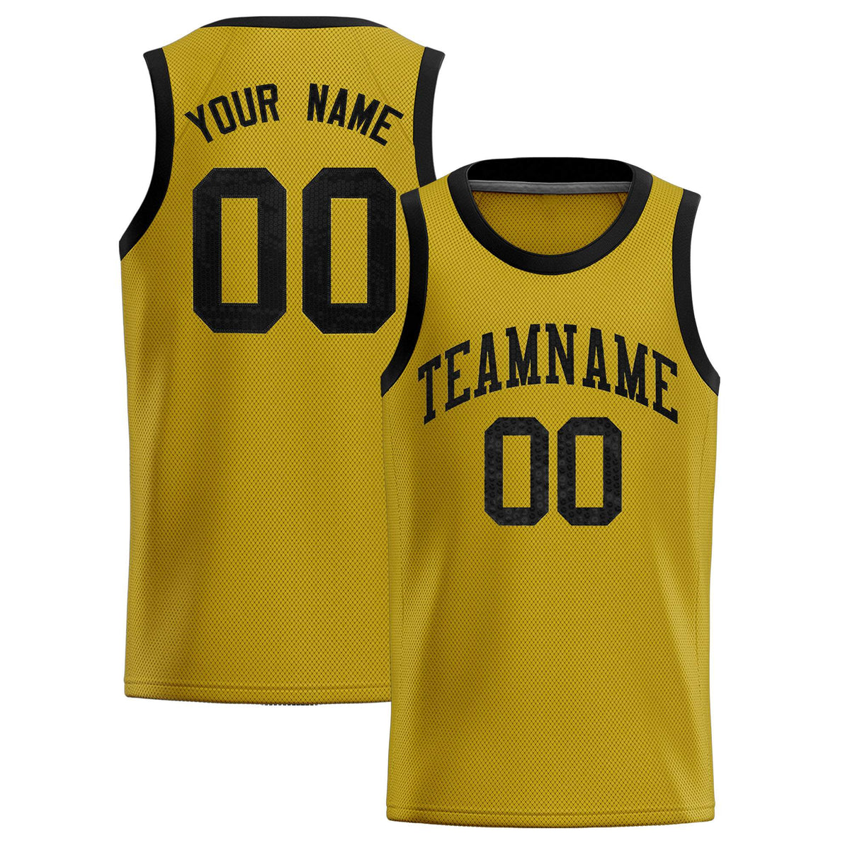 Custom Old Gold Sequined Tops Athletic Basketball Jersey