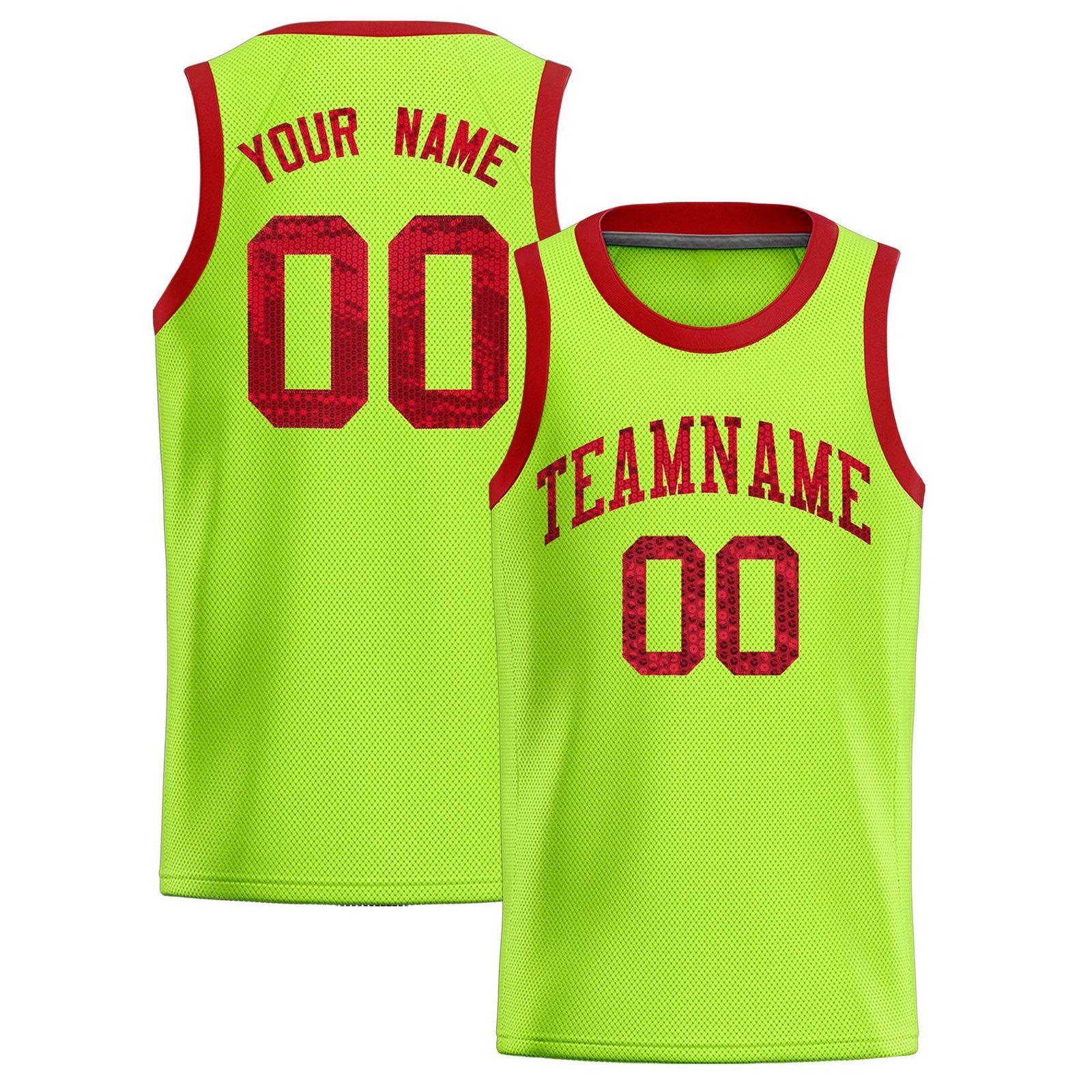Custom Kelly Green Sequined Tops Athletic Basketball Jersey