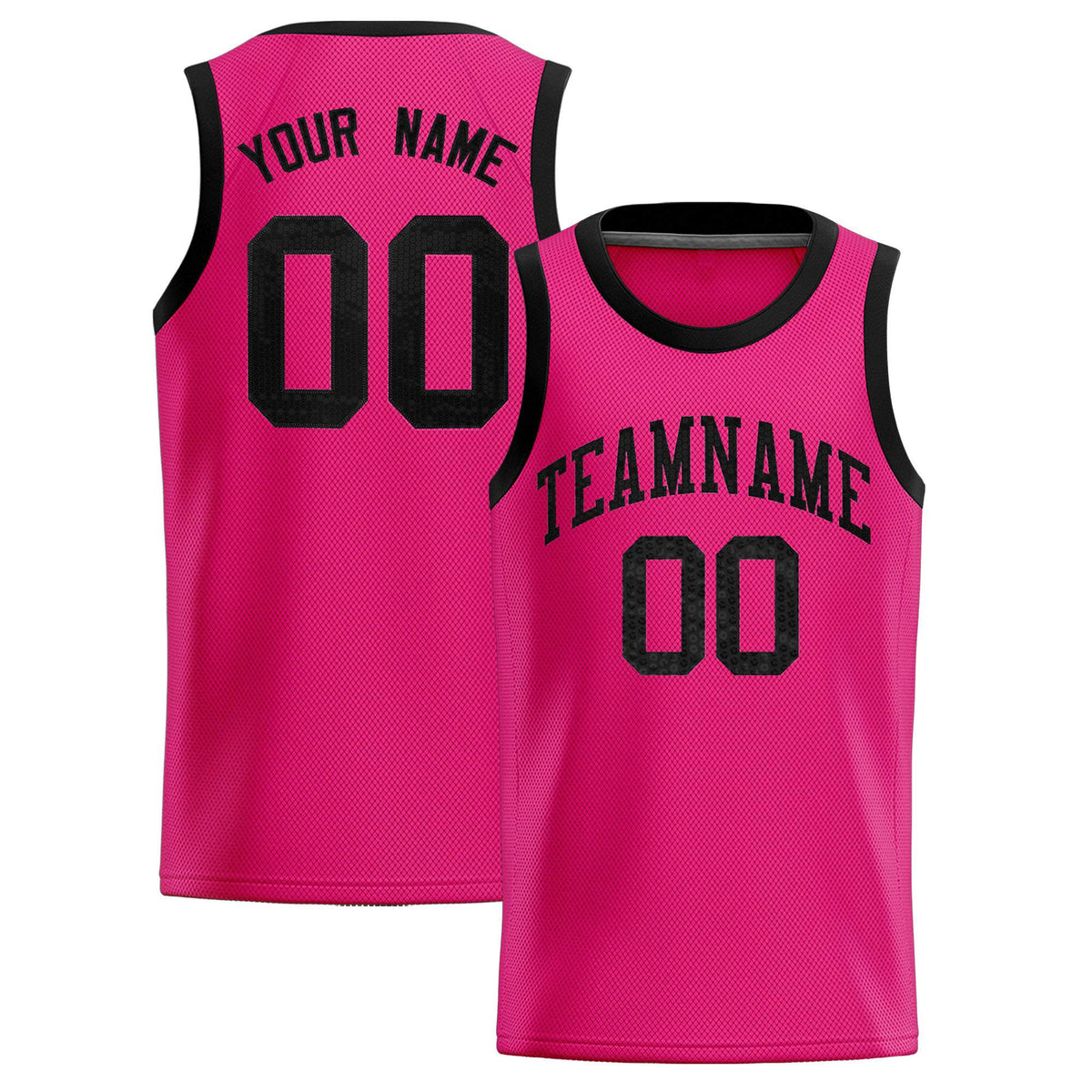 Custom Pink Sequined Tops Athletic Basketball Jersey