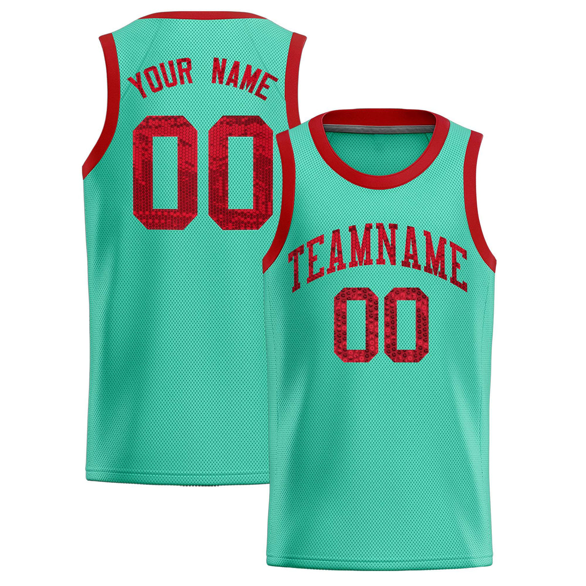 Custom Bright Green Sequined Tops Athletic Basketball Jersey