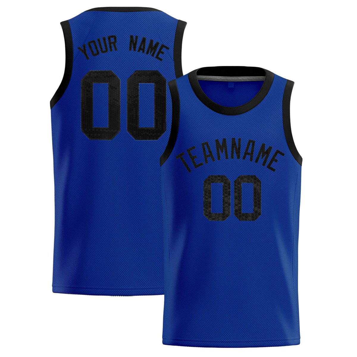 Custom Royal Sequined Tops Athletic Basketball Jersey