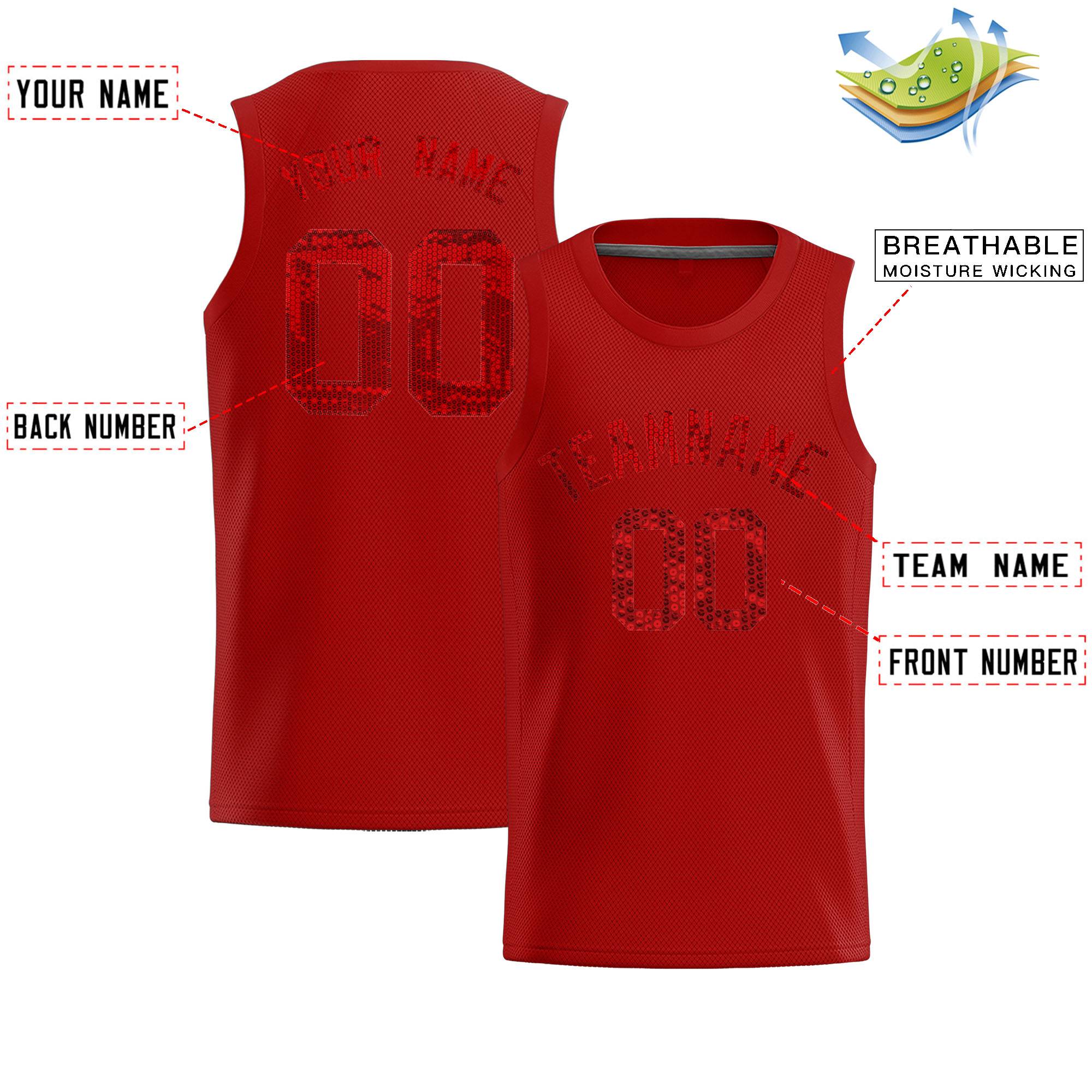 Custom Orange Sequined Tops Athletic Basketball Jersey