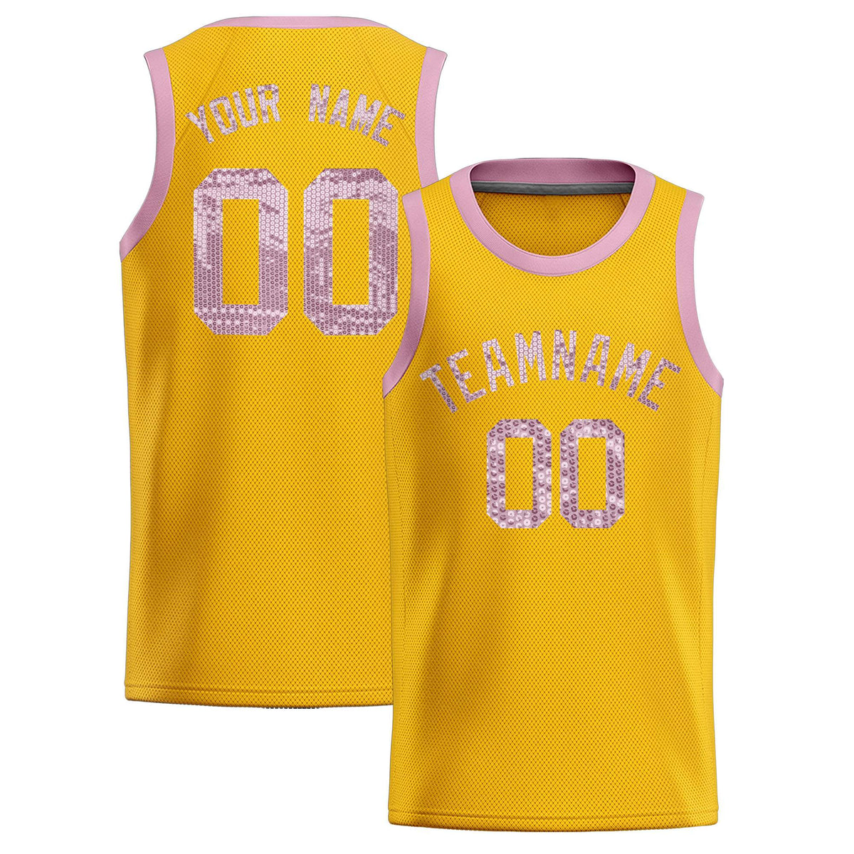 Custom Gold Sequined Tops Athletic Basketball Jersey