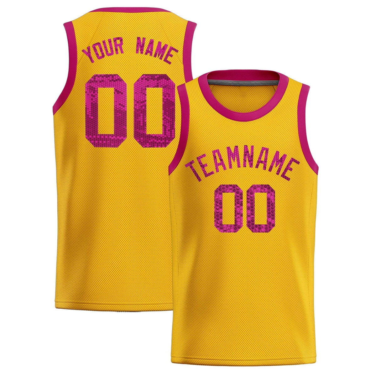Custom Gold Sequined Tops Athletic Basketball Jersey