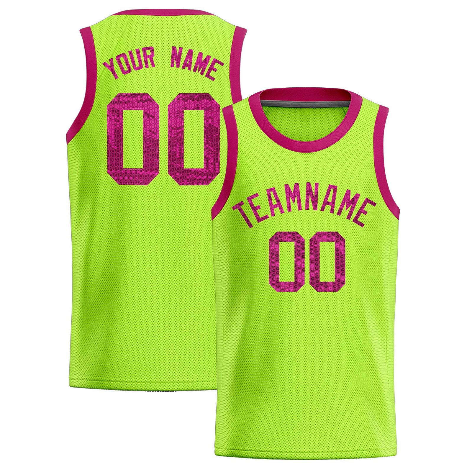 Custom Kelly Green Sequined Tops Athletic Basketball Jersey