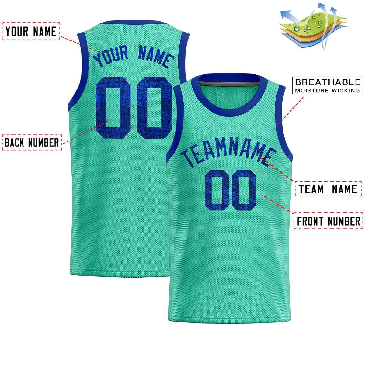 Custom Bright Green Sequined Tops Athletic Basketball Jersey
