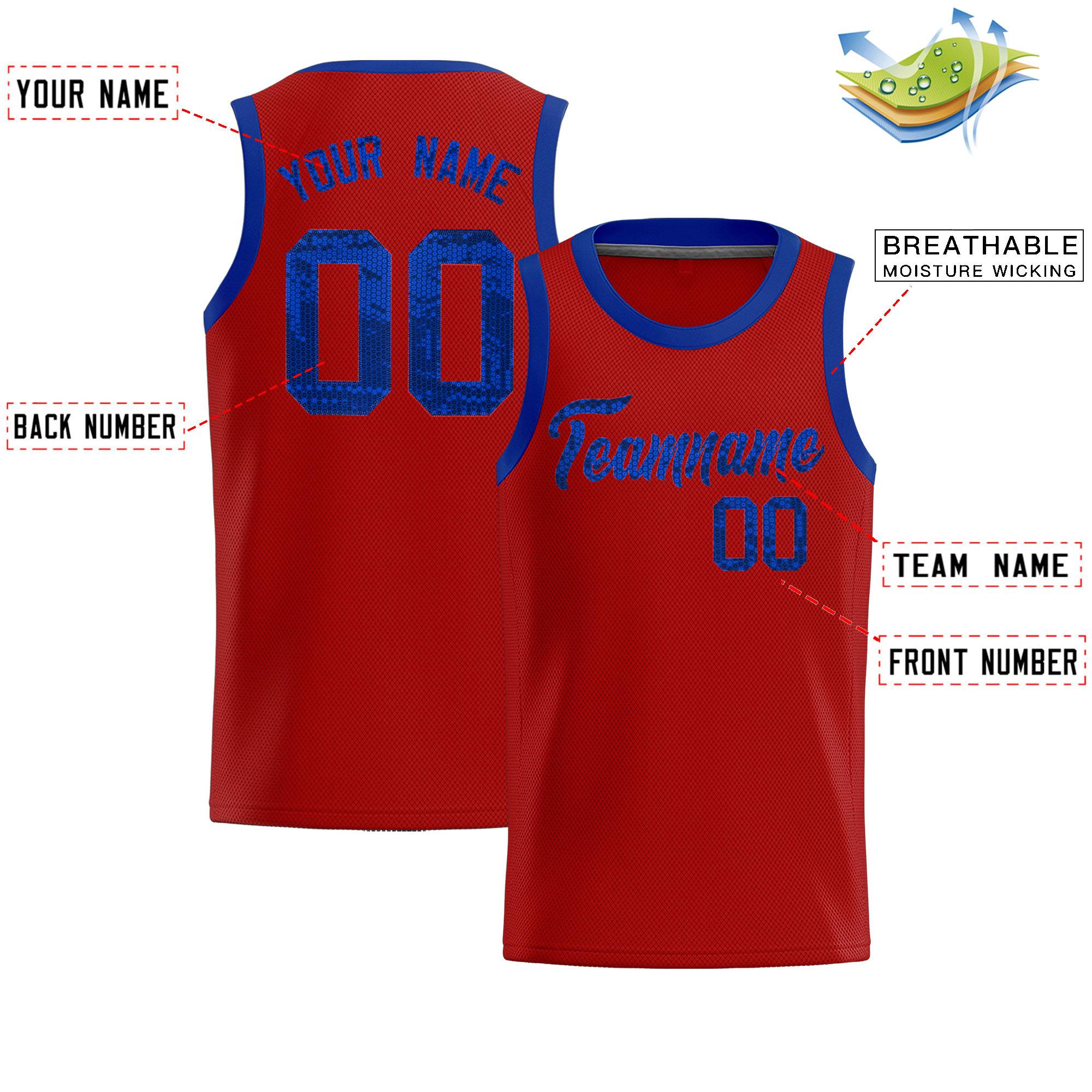 Custom Orange Sequined Tops Athletic Basketball Jersey