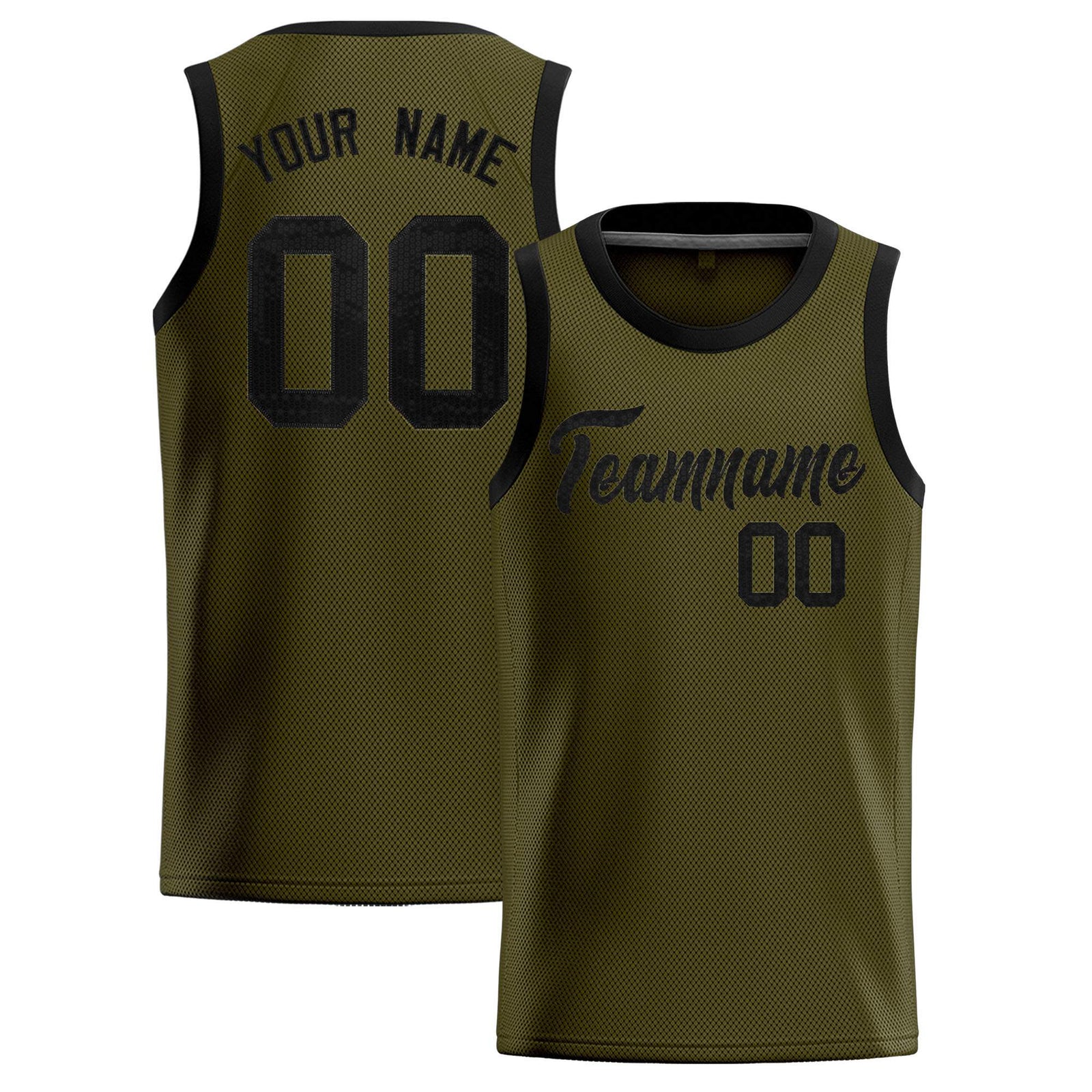 Custom Olive Sequined Tops Athletic Basketball Jersey