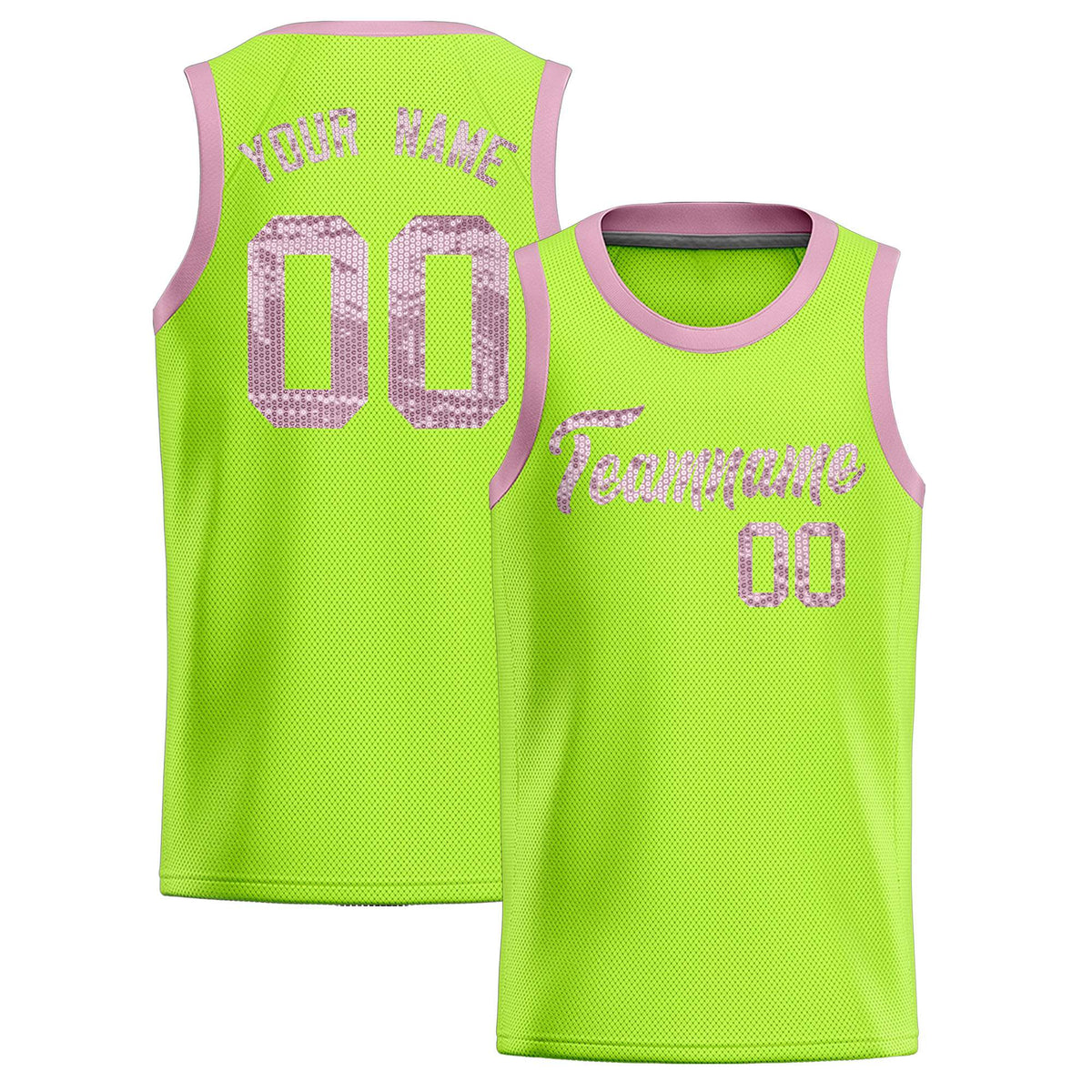 Custom Kelly Green Sequined Tops Athletic Basketball Jersey