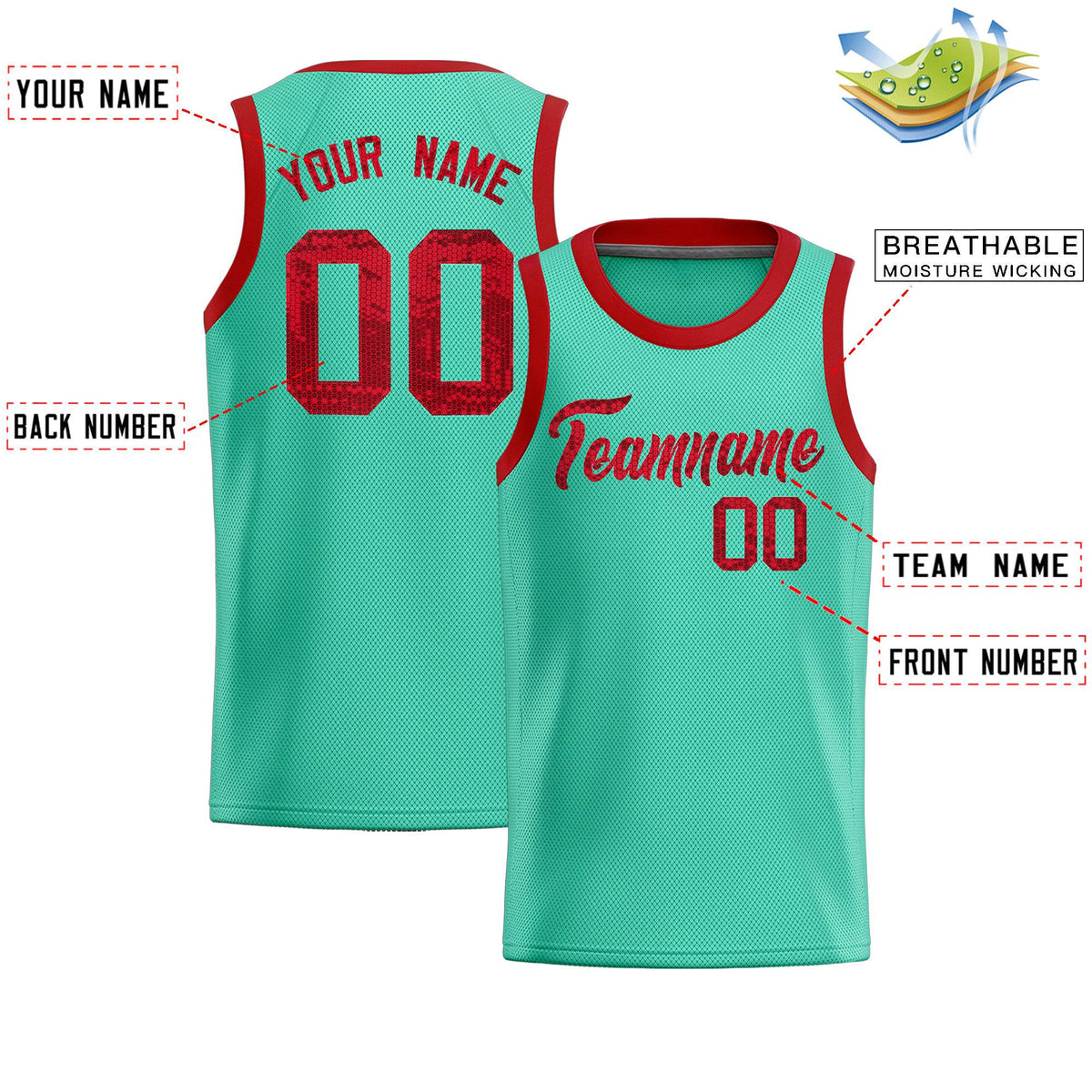 Custom Bright Green Sequined Tops Athletic Basketball Jersey