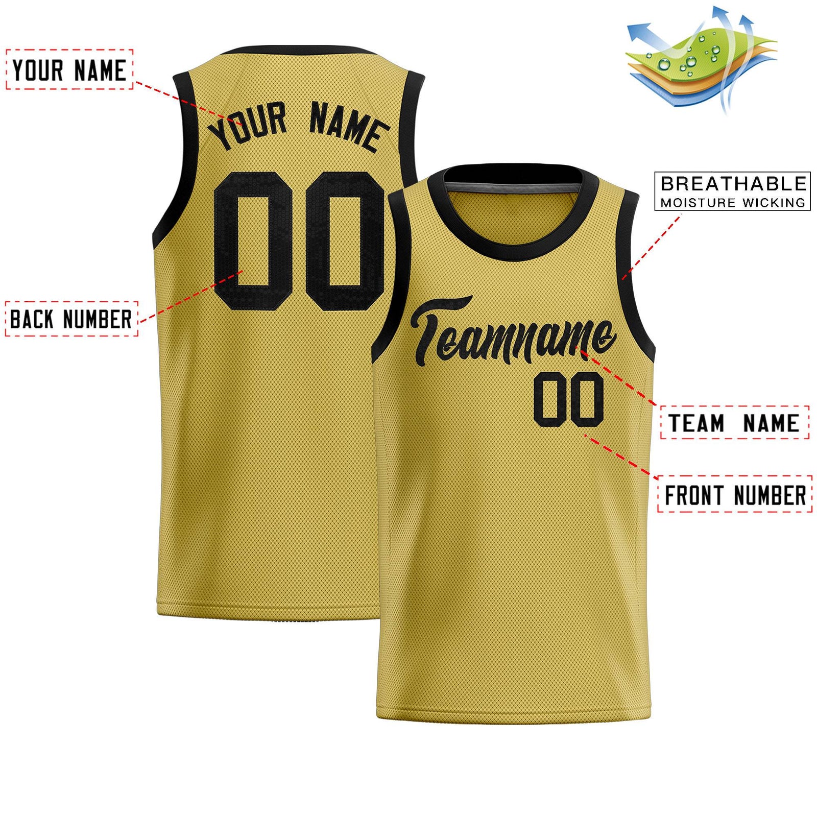 Custom Old Gold Sequined Tops Athletic Basketball Jersey