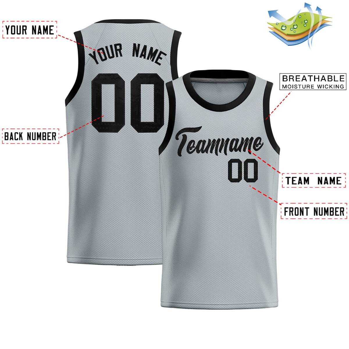 Custom Silver Sequined Tops Athletic Basketball Jersey