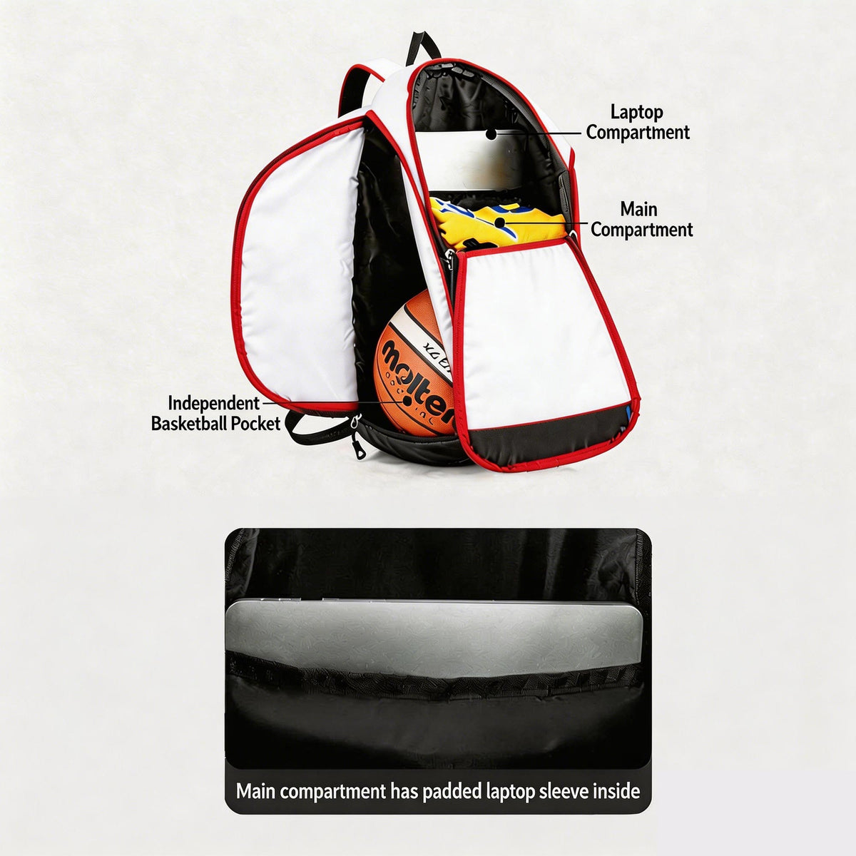 Custom Sports Ball Backpack Multi-Function Training Bag with Wet &amp; Dry Separation