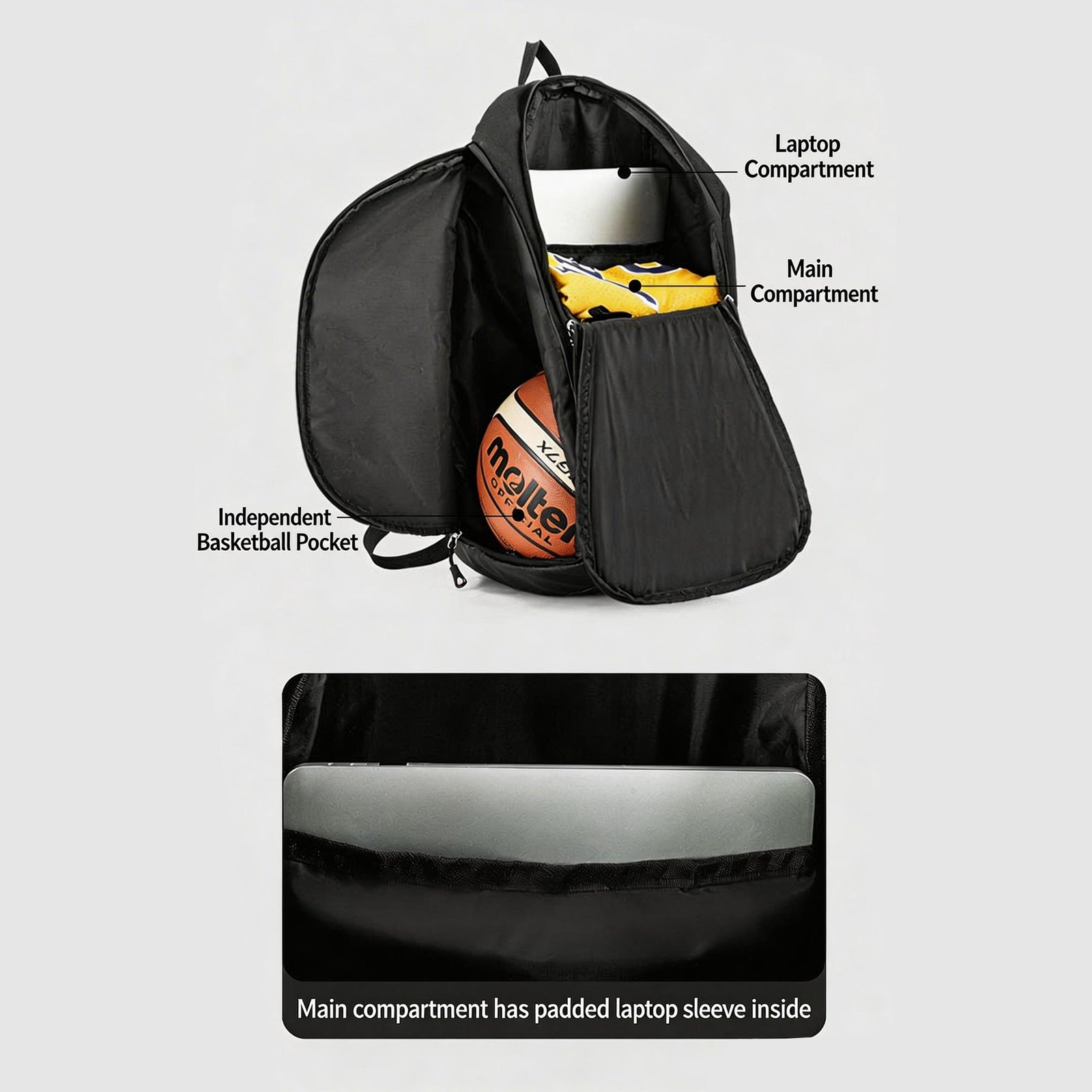 Custom Sports Ball Backpack Multi-Function Training Bag with Wet & Dry Separation