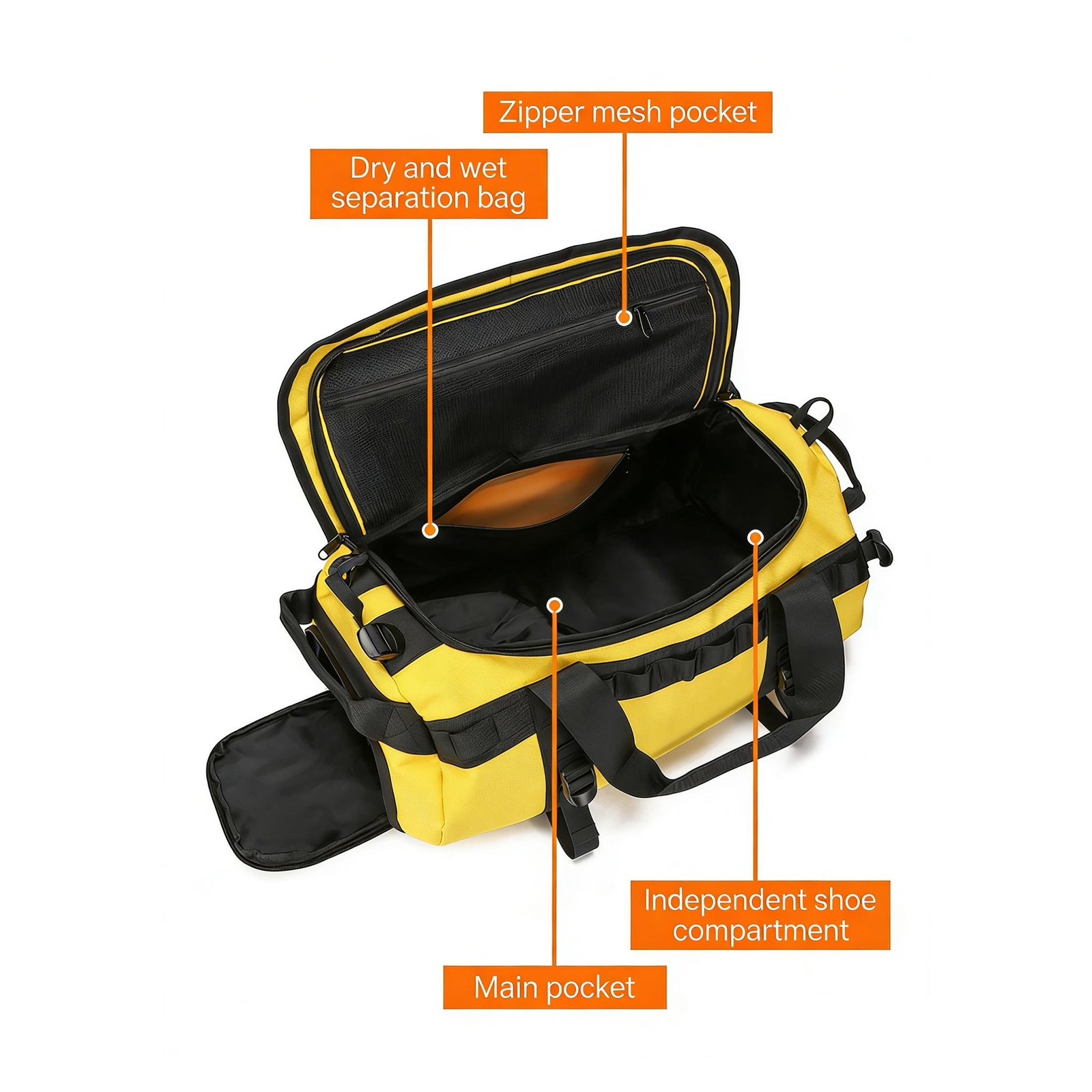 Waterproof Camping Duffel Bag – Outdoor Travel Storage Bag with Wet Dry Compartment