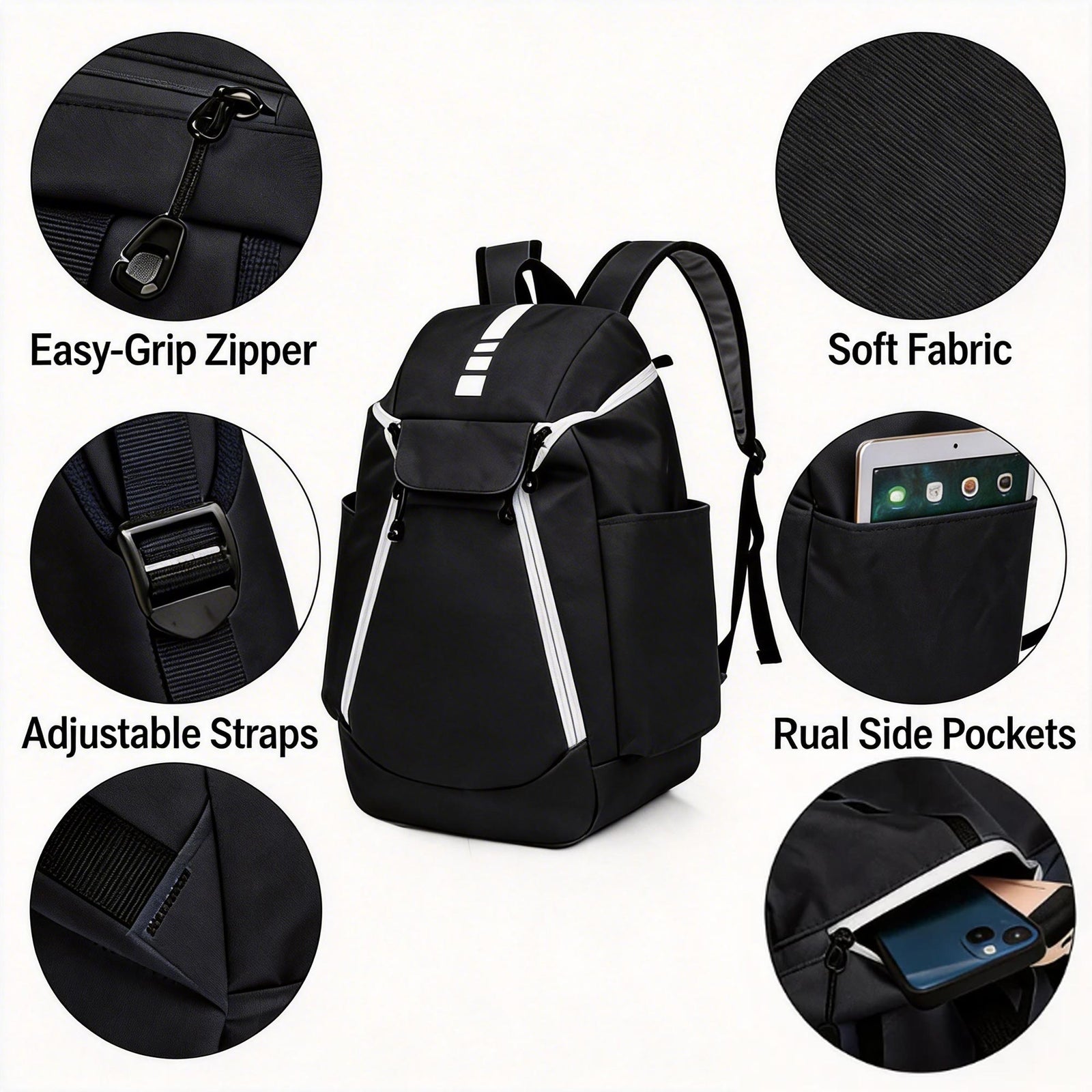Custom Basketball Backpack – Large Capacity Oxford Sports Training Backpack with Ball Storage Compartment