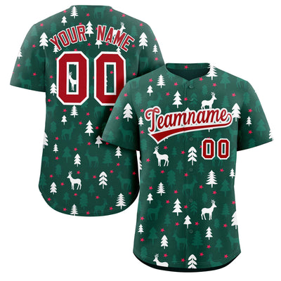 Ships Free Custom Green White Christmas Graffiti Pattern Authentic Baseball Jersey all-productcustom-baseball-jerseysbest-selling-baseball-jerseysbaseb